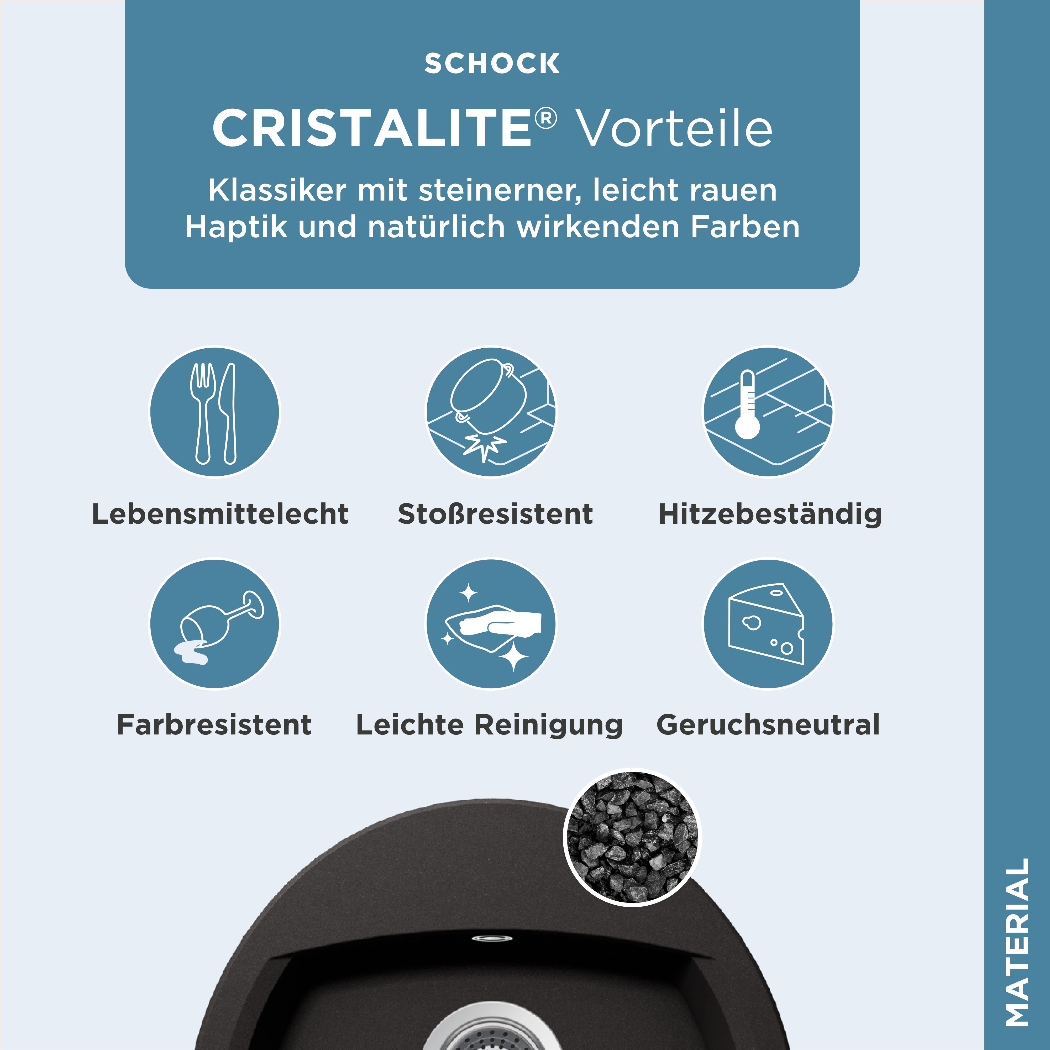 Schock Granitspüle Lucca R, rund, 47/49 cm