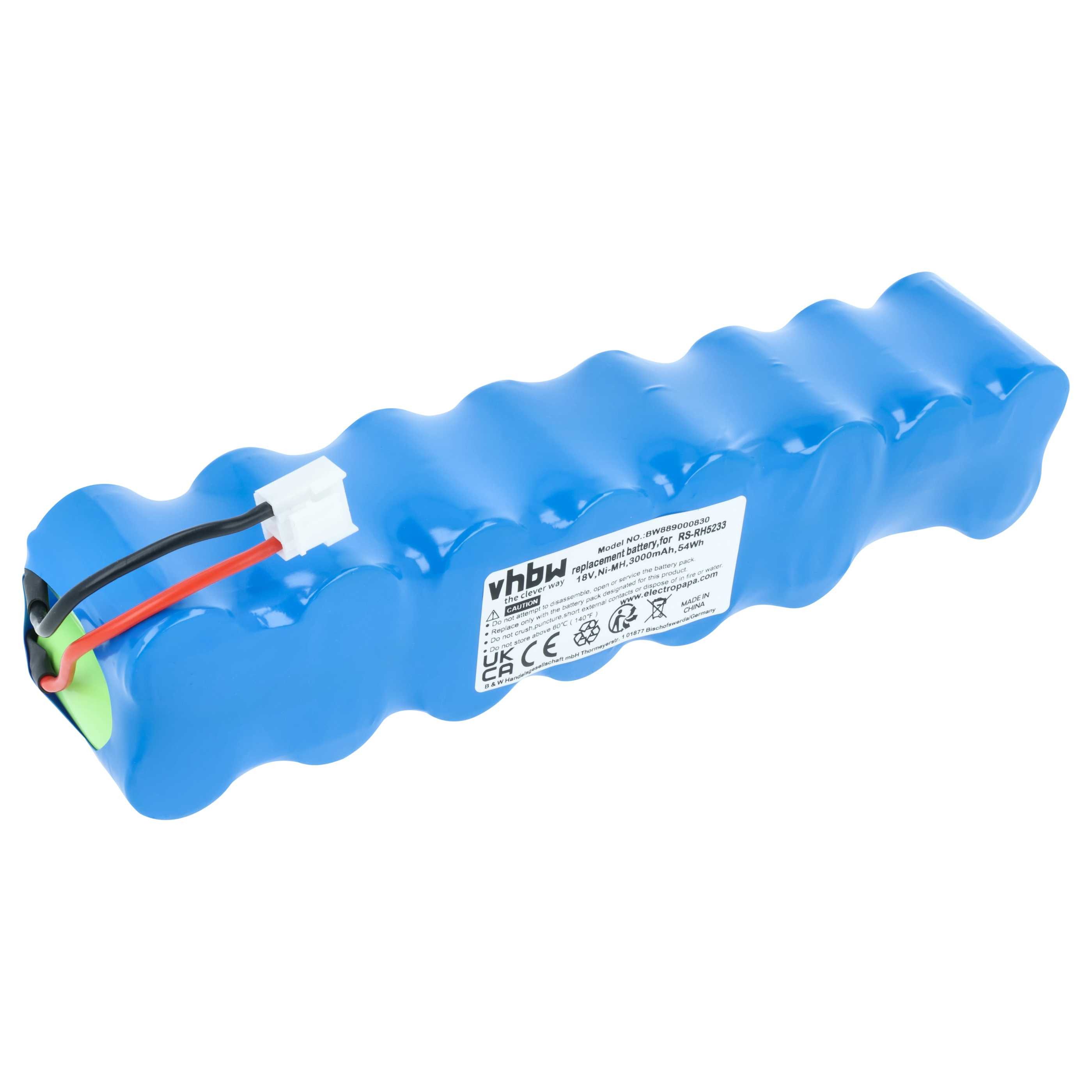 vhbw Akku Ersatz für Rowenta RS-RH5233 für Staubsauger / Akku-Staubsauger Staubsauger-Akku Akku NiMH 3000 mAh (18 V, 1 St), Leistungsfähiger Austausch-Akku für Ihren Staubsauger