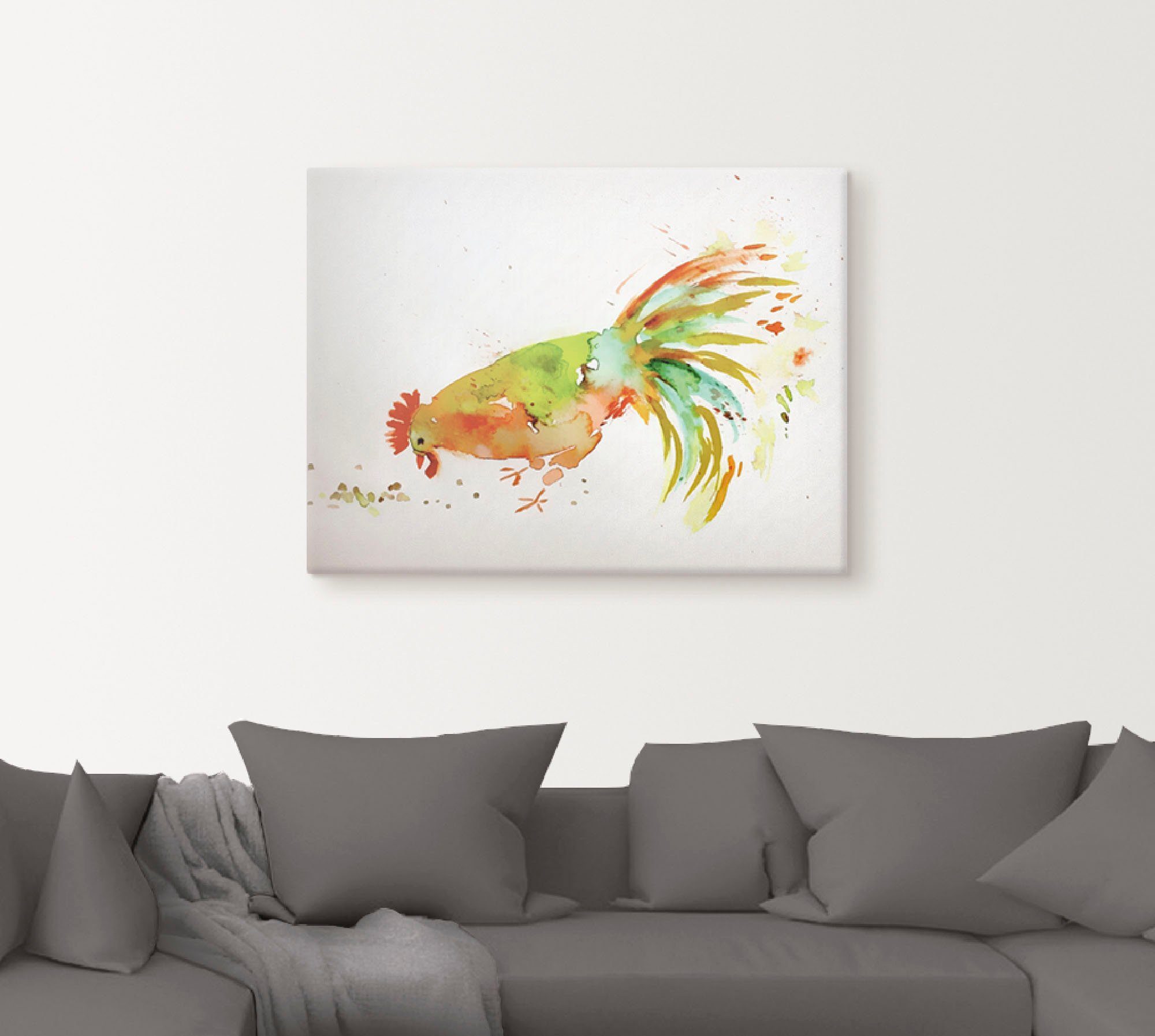 Artland Wandbild Hahn, Vögel als Größen oder Leinwandbild, (1 Poster in versch. Wandaufkleber St)