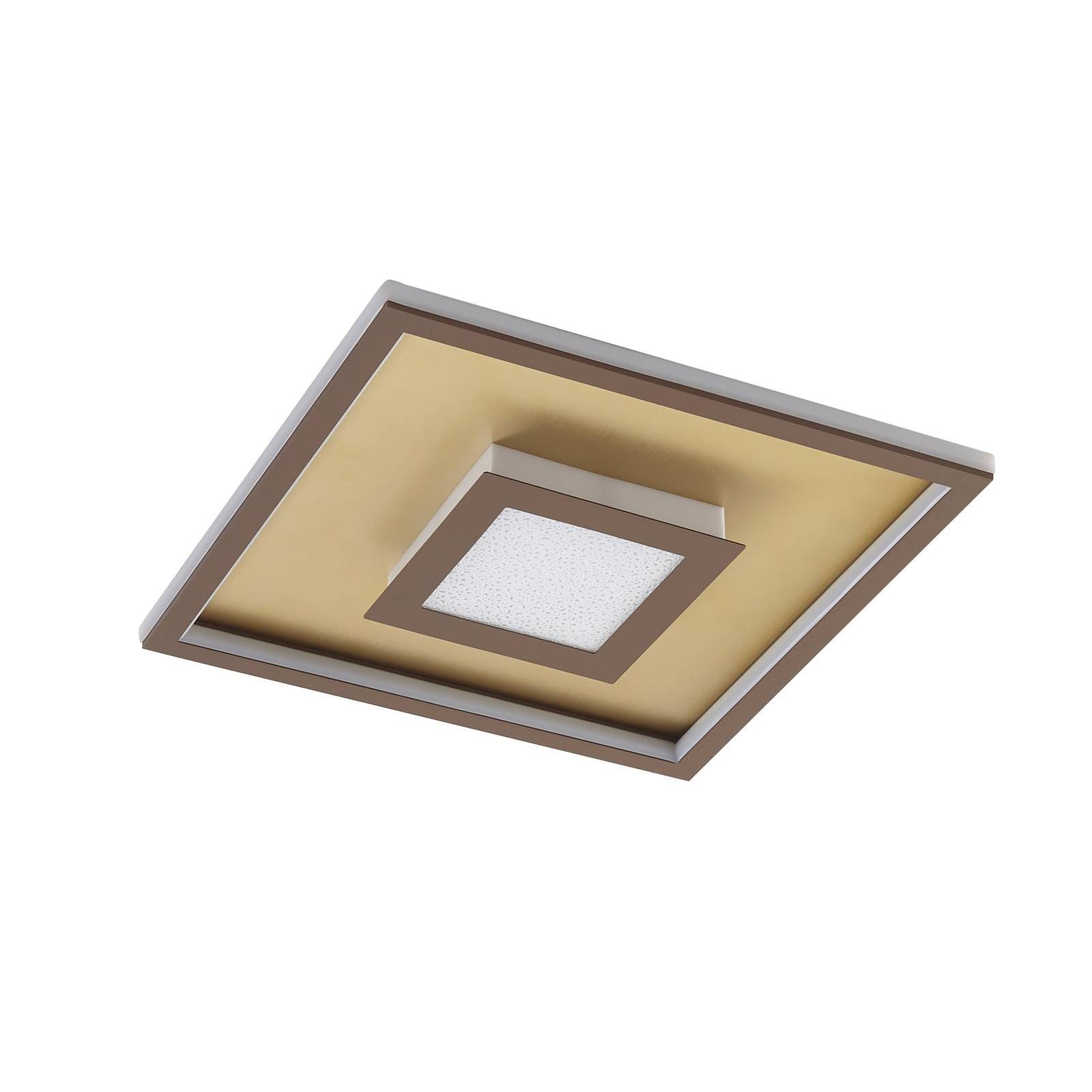 Lindby LED Deckenleuchte Pekela, dimmbar, LED-Leuchtmittel fest verbaut, warmweiß, Modern, Eisen, Aluminium, Kunststoff, rost, gold matt, weiß, 1