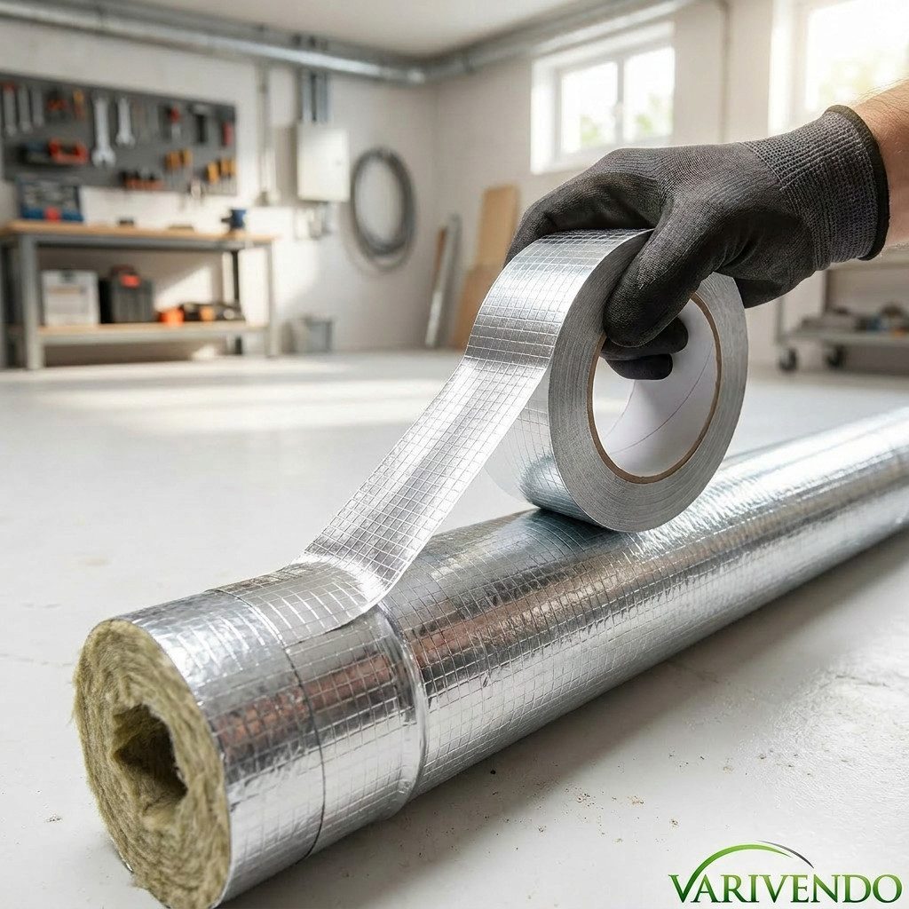 varivendo Dampfsperrklebeband 3er Set Aluminium Klebeband netzverstärkt 43 mm x 20 m (Rollen, 3-St., Aluminium Klebeband) Aluband Aluminiumband Aluminiumklebeba – Bild 2 von 5