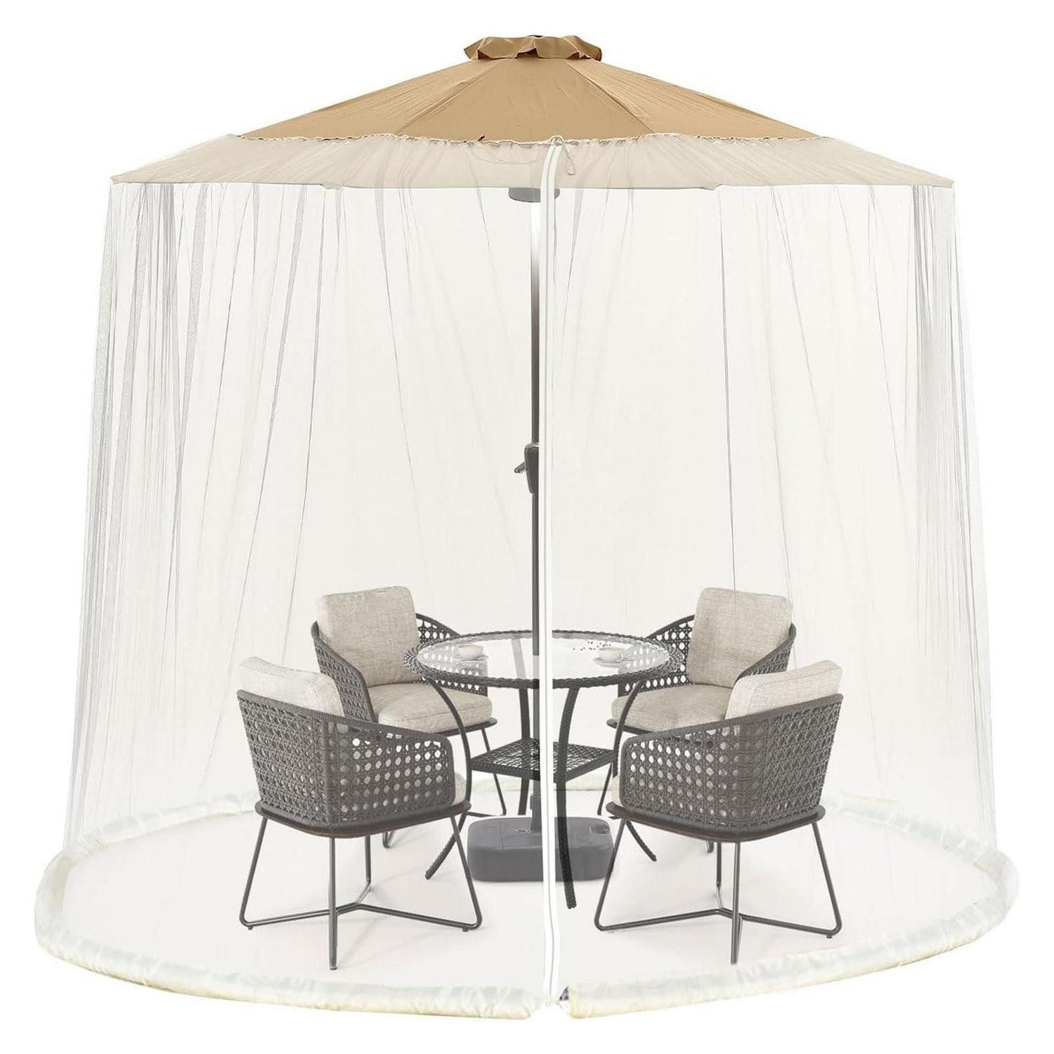 LuxusKollektion Moskitonetz Moskitonetz Sonnenschirm rund Beige 300*230cm (1 St)