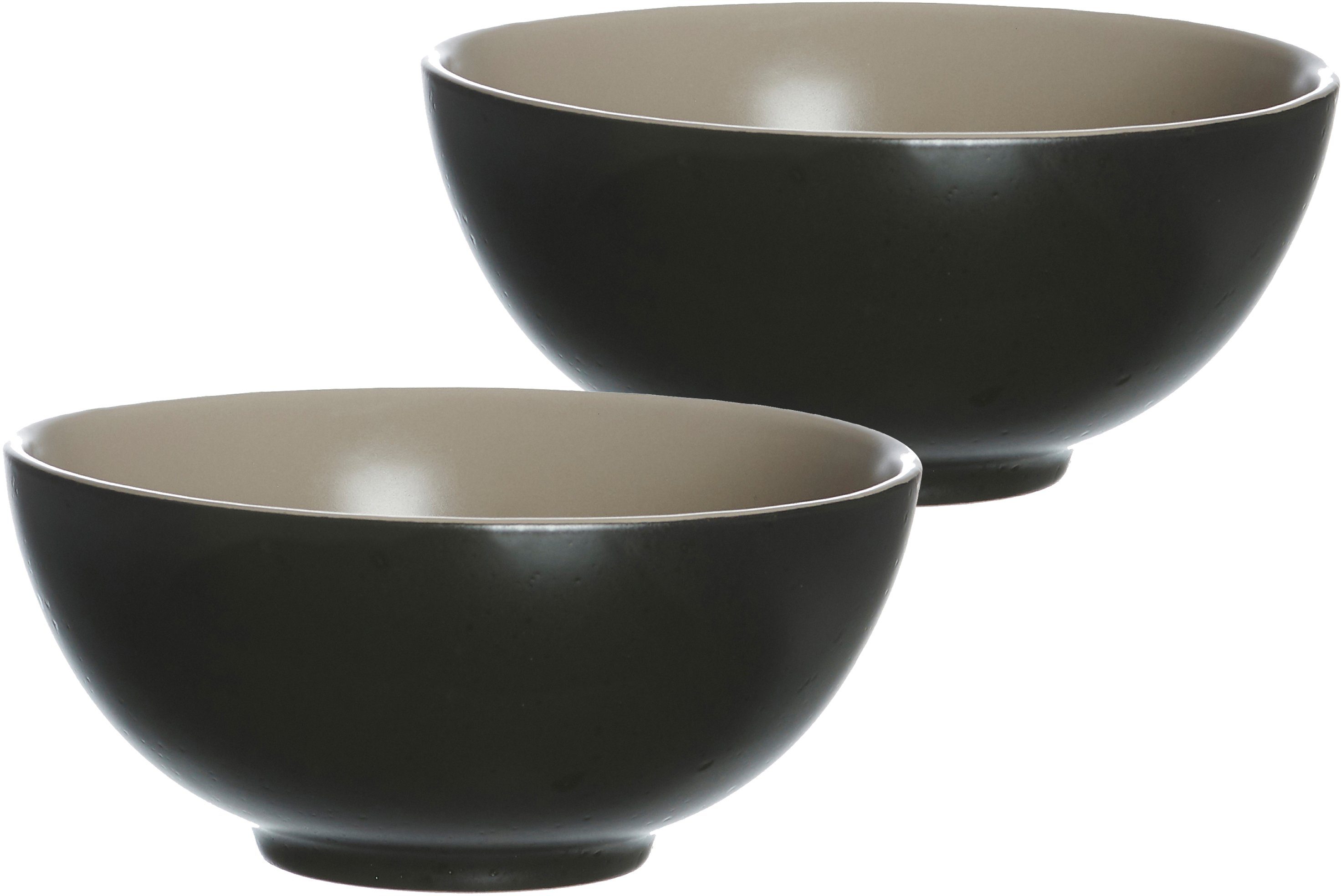 Ritzenhoff & Breker Schale Morelia, Steinzeug, (Set, 2-tlg), Buddha-Bowls, Ø 17,5 cm schwarz | Schüsseln