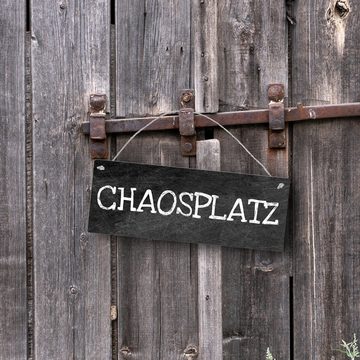 speecheese Metallschild Chaosplatz Metallschild das perfekte Türschild für das Kinderzimmer