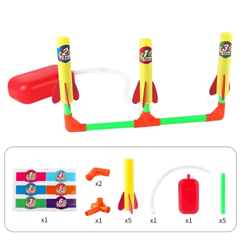 Sport-Knight® Spielzeug-Flugrakete Schaumstoff Raketenwerfer mit Pumpe – Outdoor-Spielzeug für Kinder, (Komplett-Set)