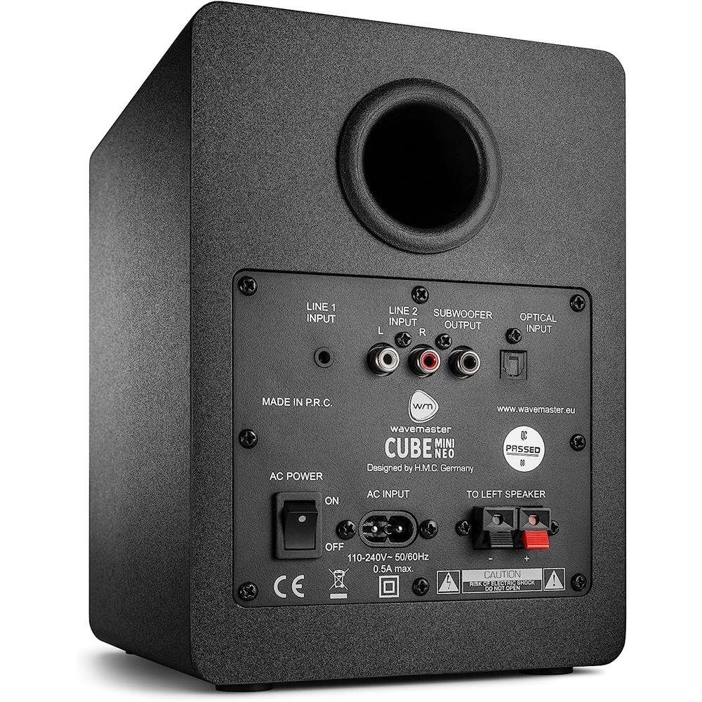 Wavemaster CUBE MINI NEO black Regal-Lautsprecher Stereo (A2DP Bluetooth, 36 W, mit Bluetooth-Streaming Schwarz)