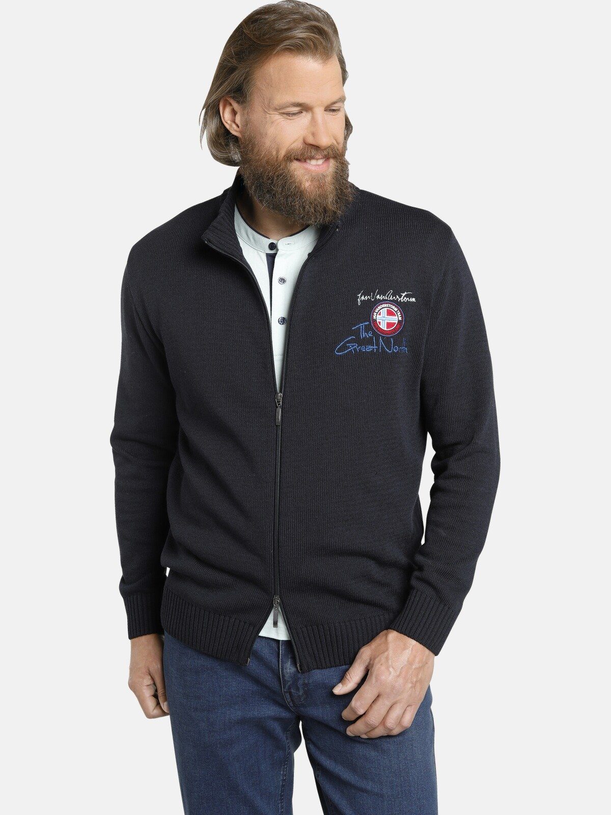 Jan Vanderstorm Strickjacke OLAV mit Zweiwege günstig online kaufen