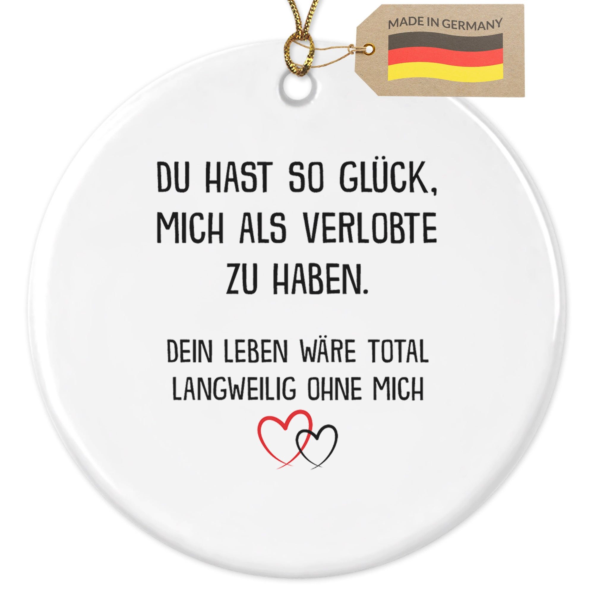 22Feels Weihnachtsbaumkugel Weihnachtsdeko Mann Verlobungsgeschenk Verlobter Groom To Be Anhänger, MADE IN GERMANY, KERAMIK