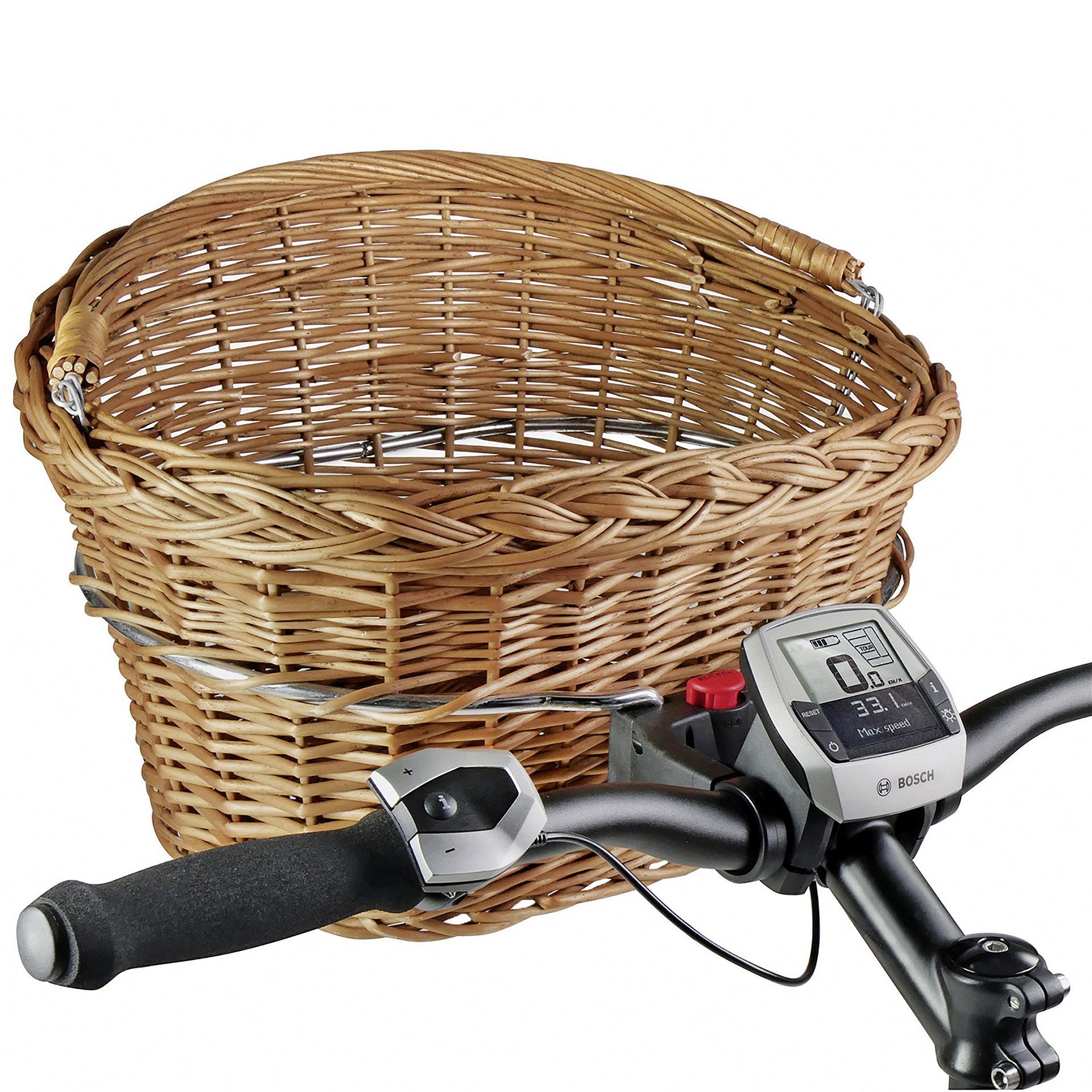 KlickFix Fahrradkorb, Weidenkorb