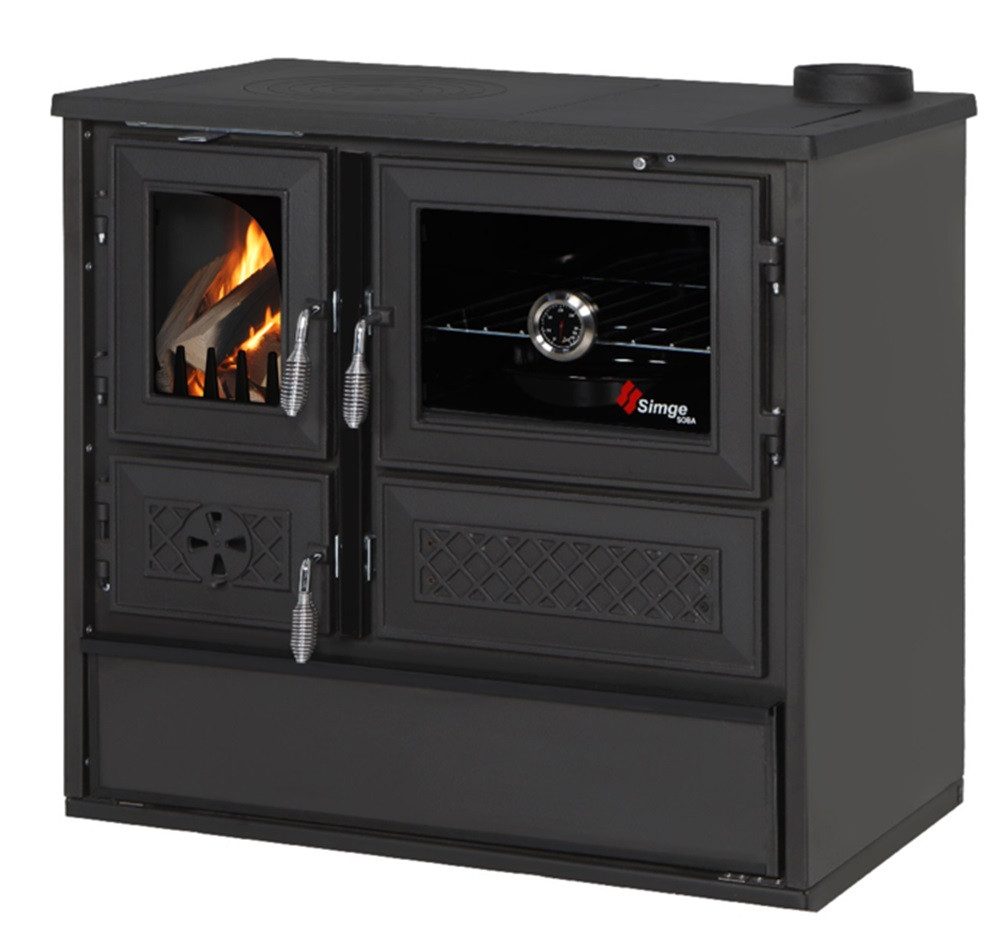 SimgeSoba Kaminofen EEK A Küchenofen Holzherd 802 - BELLA schwarz, 9,12 kW