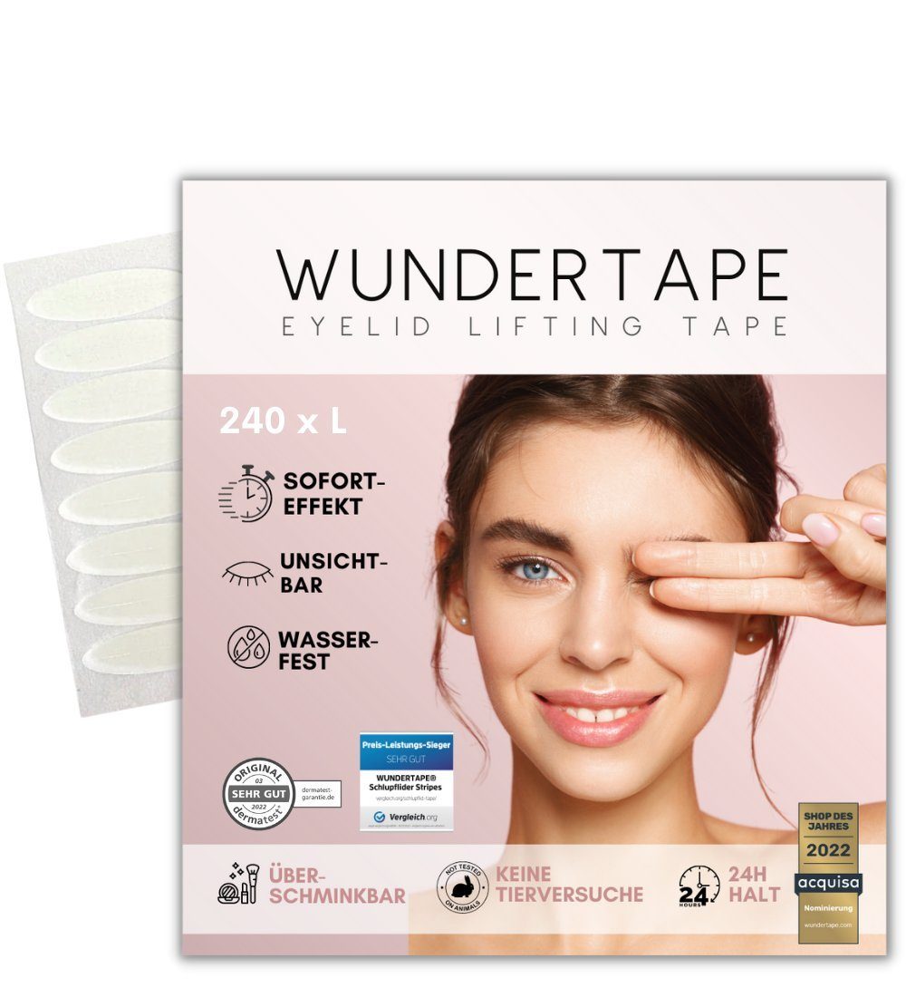 WUNDERTAPE Augenlid-Tape Wundertape Schlupflider Stripes für Augenlid-Lifting ohne OP (Packung, 240 St), unsichtbar, Schlupflid Tape, Schlupflider Stripes unsichtbar