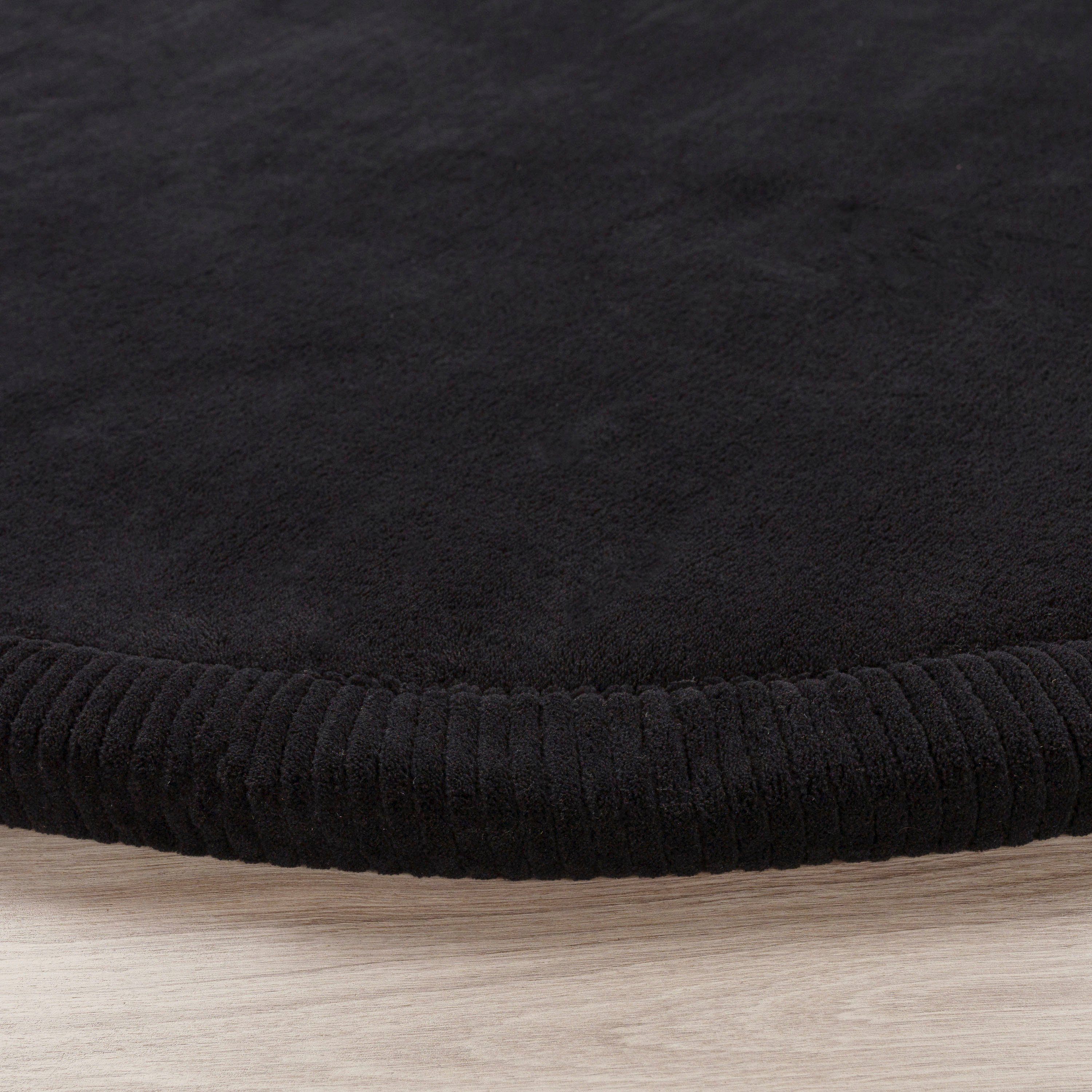 Paco Home Teppich »Tatami 475«, rund, 24 mm Höhe, Kurzflor, Uni Farben, mit günstig online kaufen