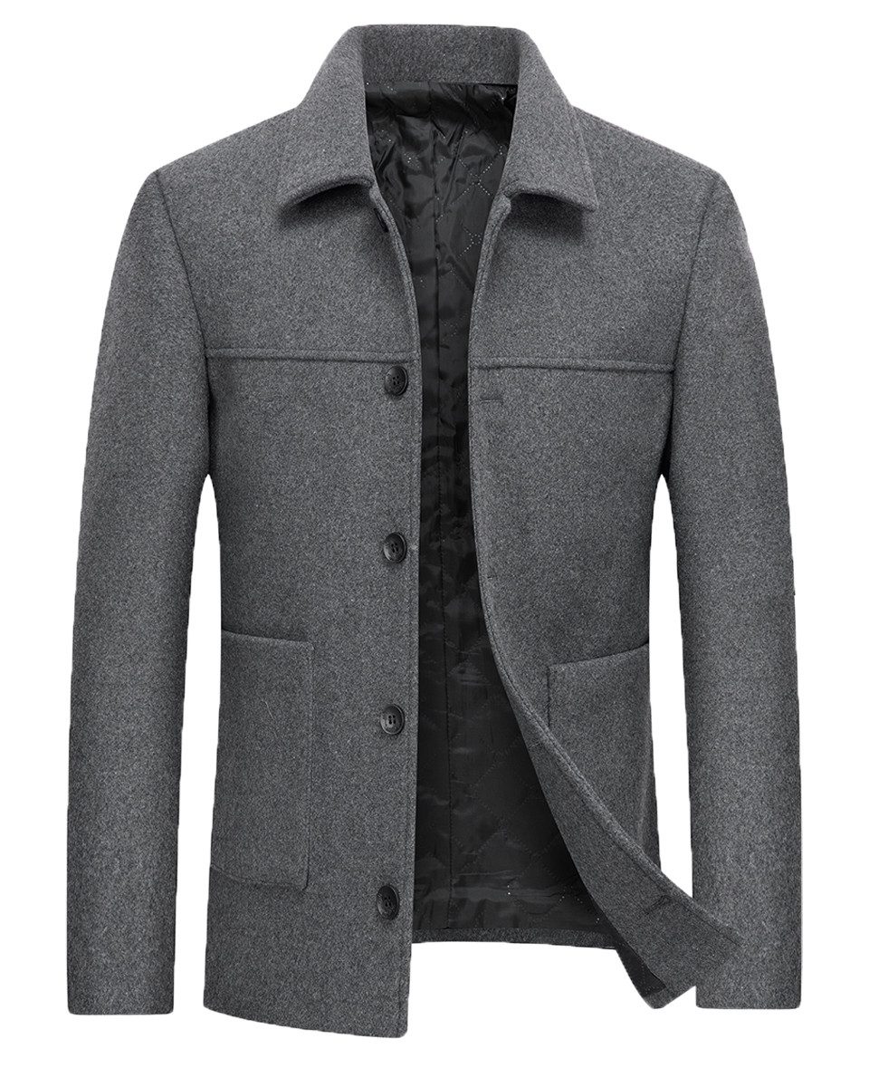 Allthemen Wollmantel Herren Kurzmantel Winter Winterjacke Slim Fit Winterma günstig online kaufen