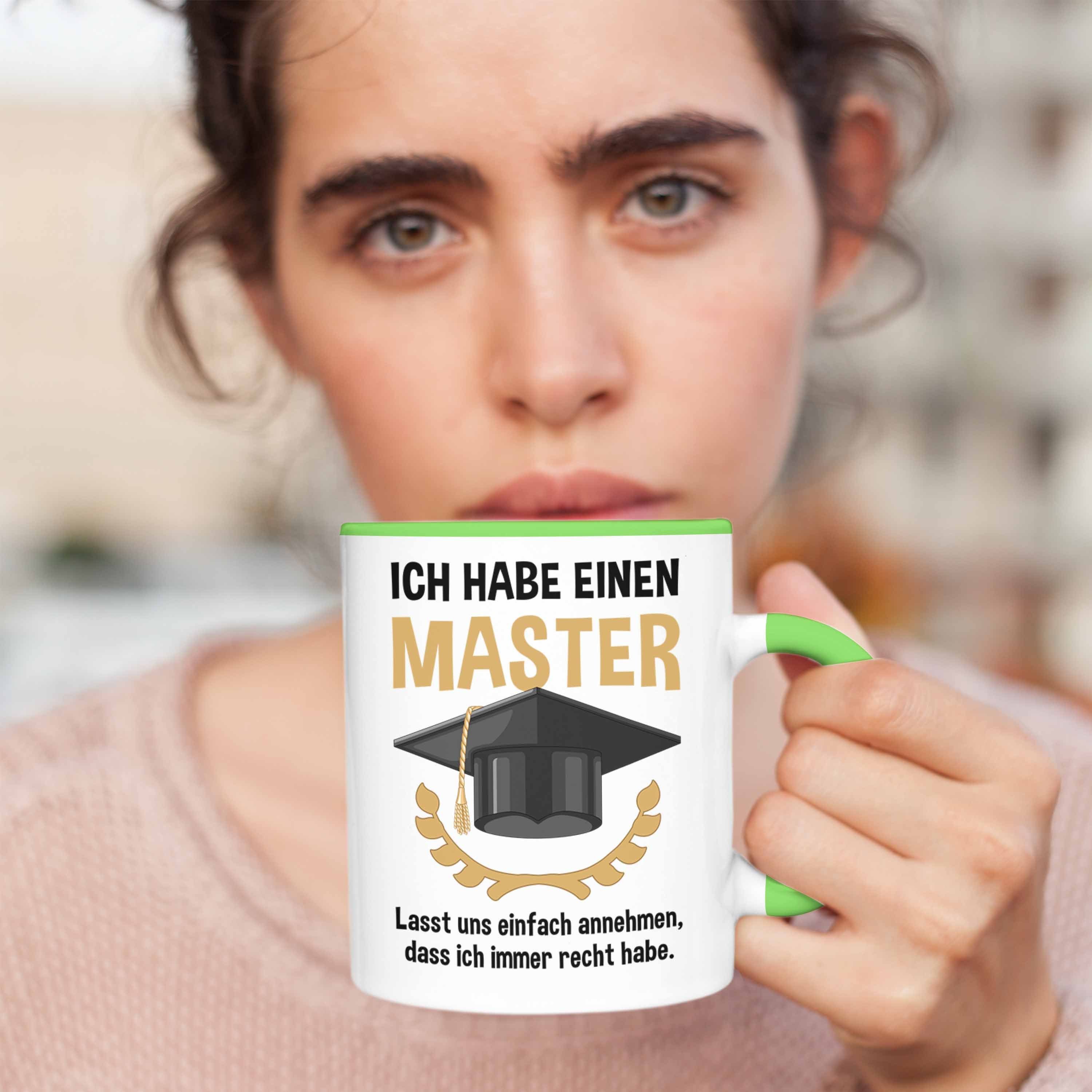 Prüfung Abschluss Trendation Exam Grün Prüfung Masterarbeit bestanden Graduation Geschenk Tasse Tasse Master - Trendation