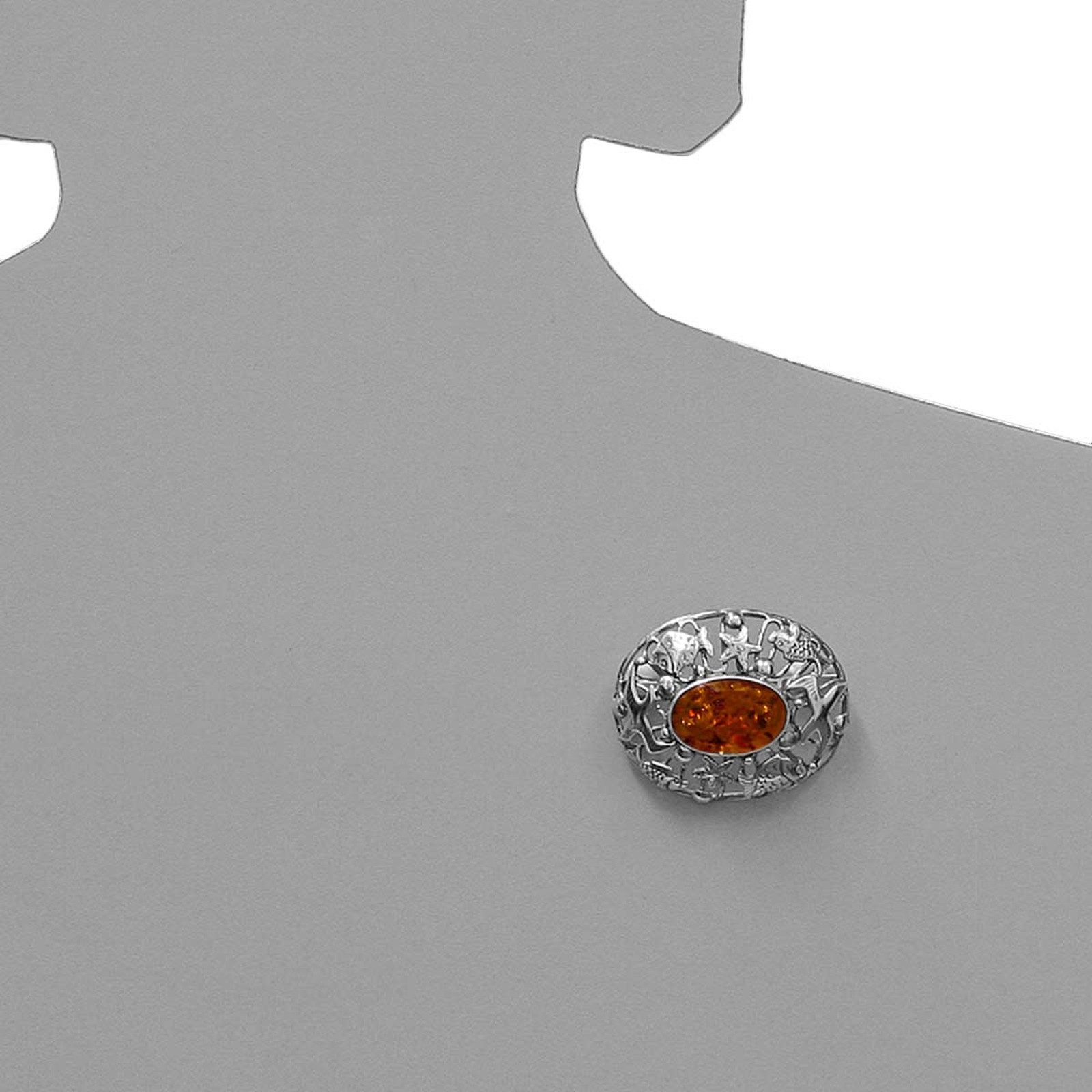 OSTSEE-SCHMUCK Brosche Ostsee-Schmuck Brosche Fischland 43x35 mm