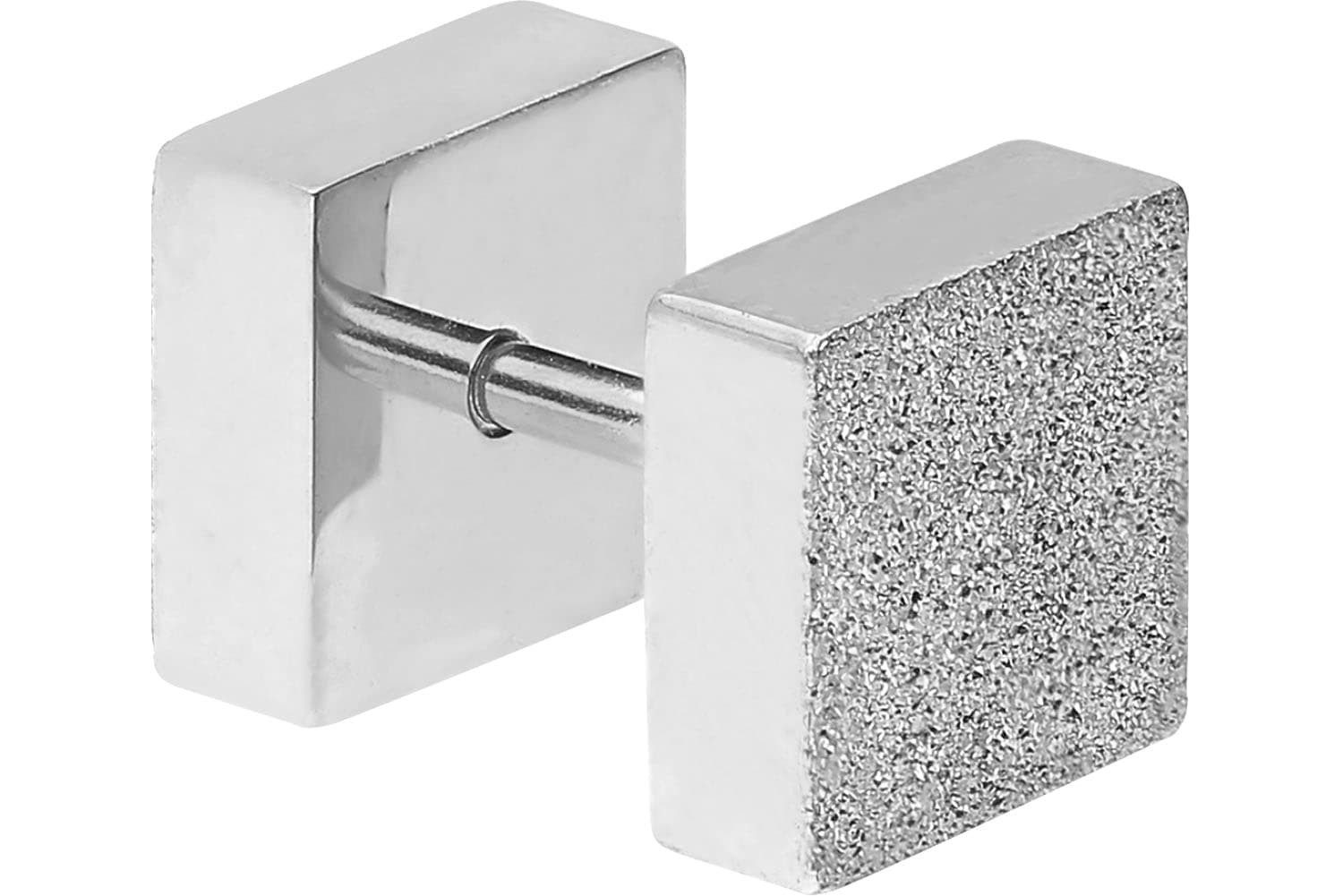 Fake-Ear-Plug Chirurgenstahl Fake Plug QUADRAT DIAMANTOPTIK