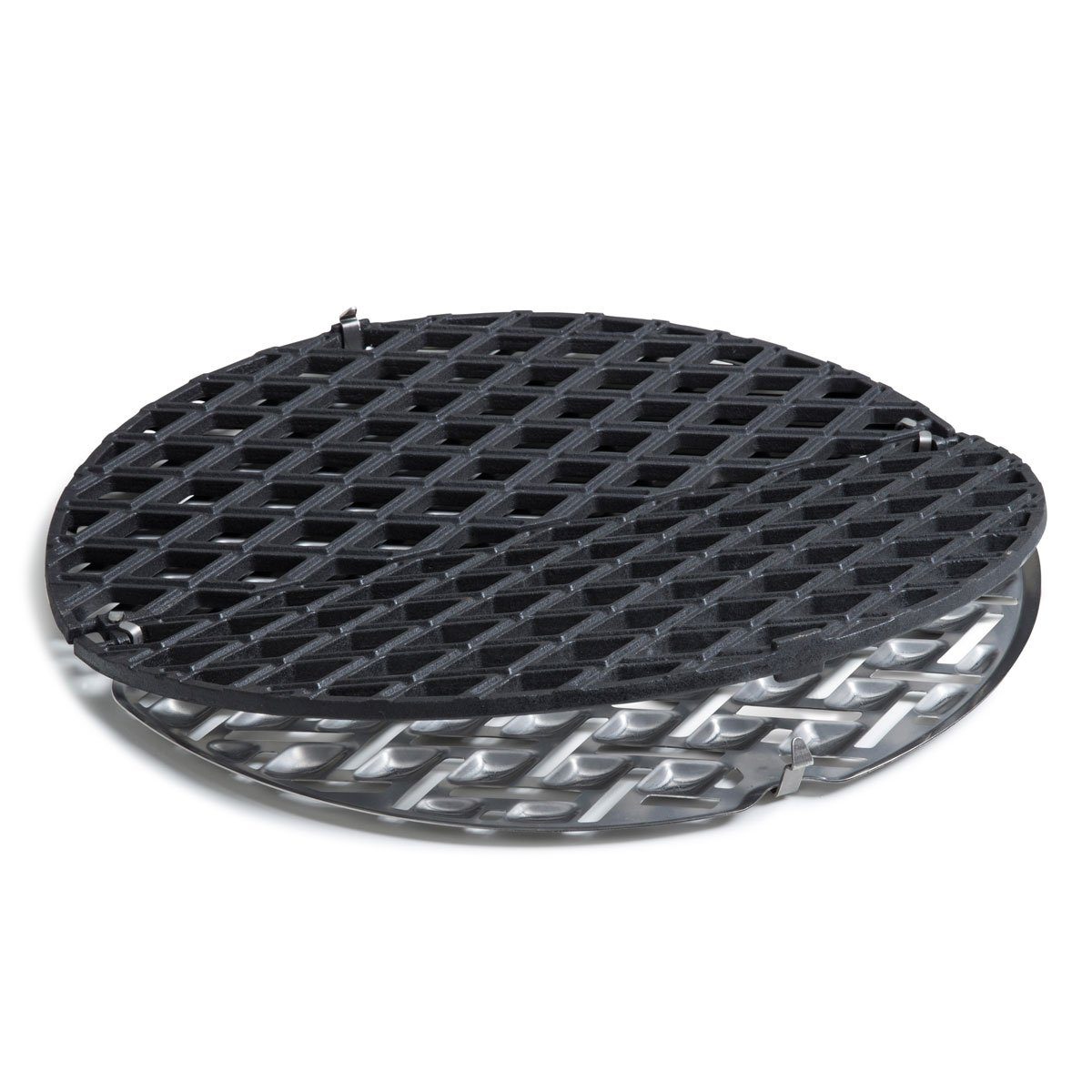 höfats Holzkohlegrill CONE Gussrost, zweiteiliger Grillrost mit Tropfblech für Fett, für schadstoffarmes Grillen, massiv und emailliert, rund, Zubehör für CONE Grill, Ø 46 cm, Stärke 2 cm