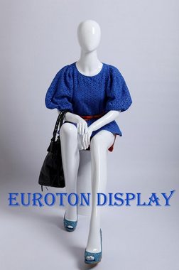 Eurotondisplay Schneiderpuppe Schaufensterpuppe sitzend weiß oder schwarz glänzend Mann Frau Egghead