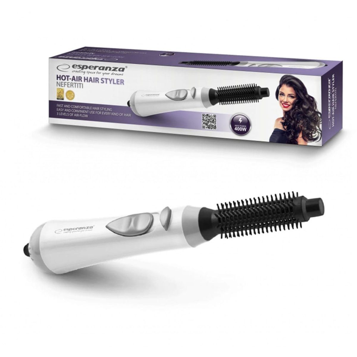 Esperanza Elektrorasierer Esperanza Lockenwickeleisen und Haartrockner Nefertiti 400W weiß