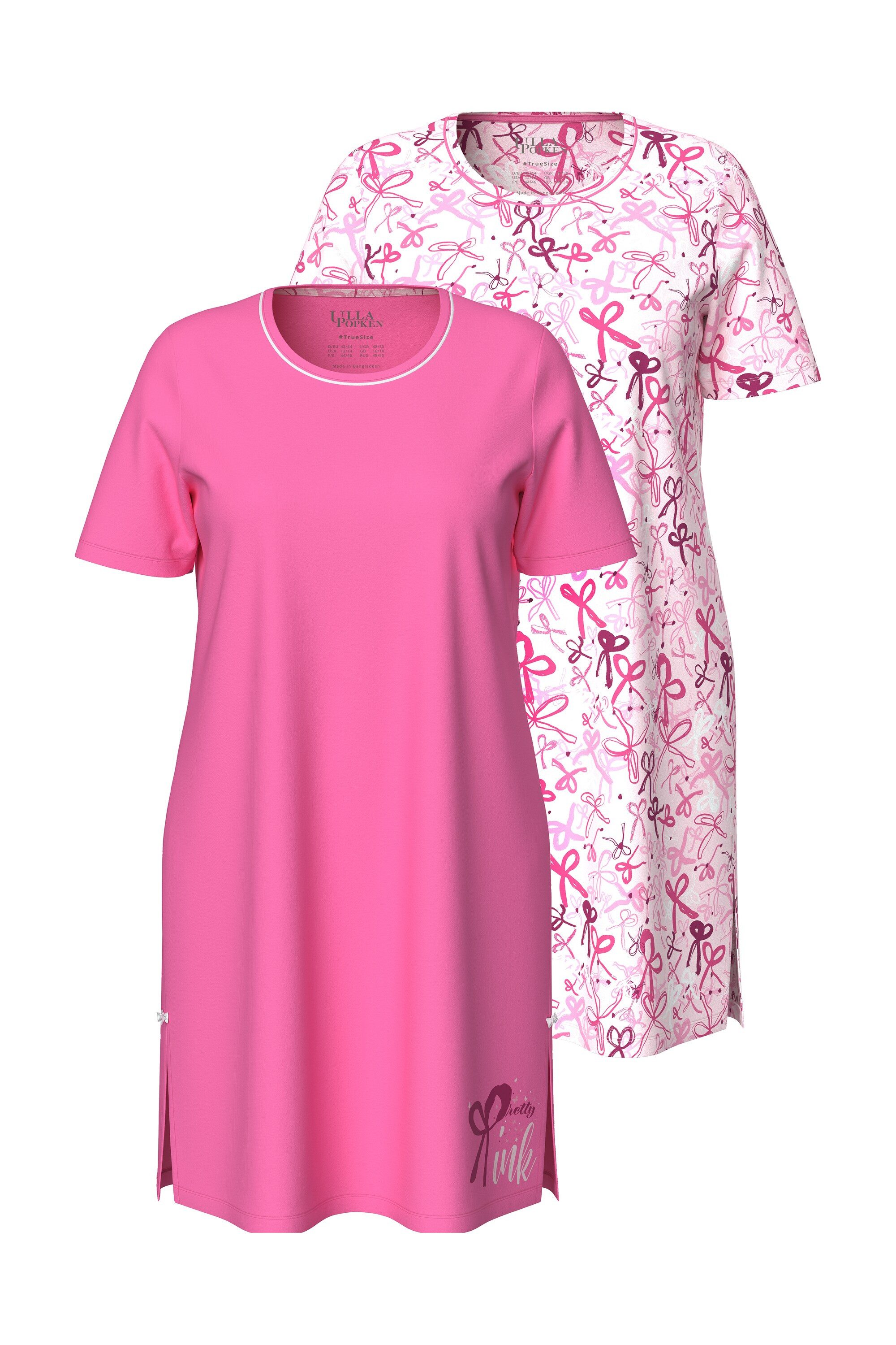 Ulla Popken Bigshirt Bigshirts 2er-Pack Schleifen Rundhals Halbarm günstig online kaufen