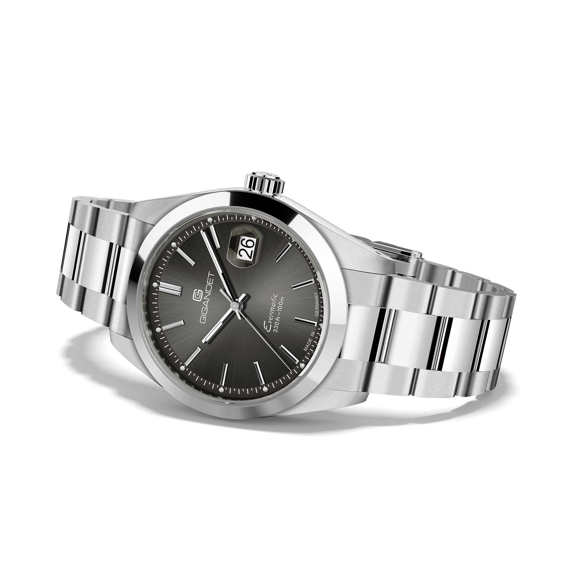 Gigandet Automatikuhr Evermatic G200-004M, Made in Germany, Saphirglas, Swiss Super-LumiNova, verschraubtes Band