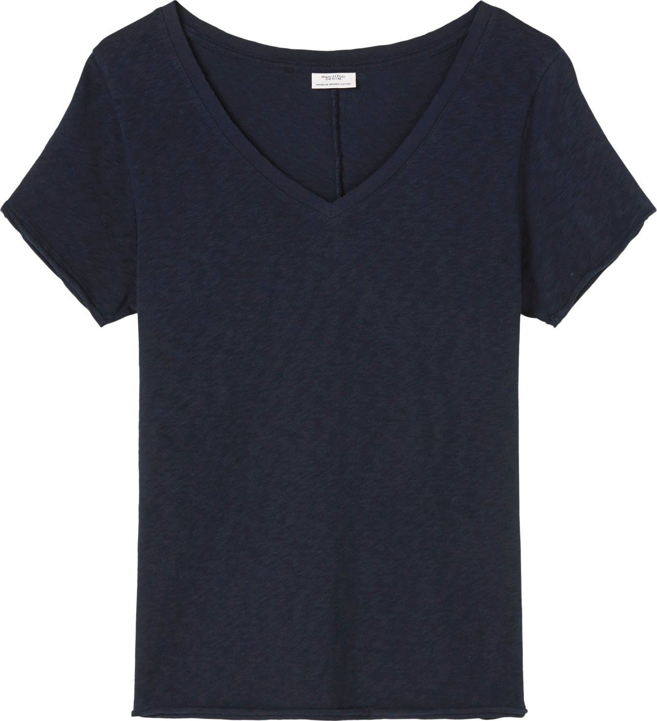 Marc O'Polo DENIM T-Shirt mit abgerundetem V-Neck günstig online kaufen