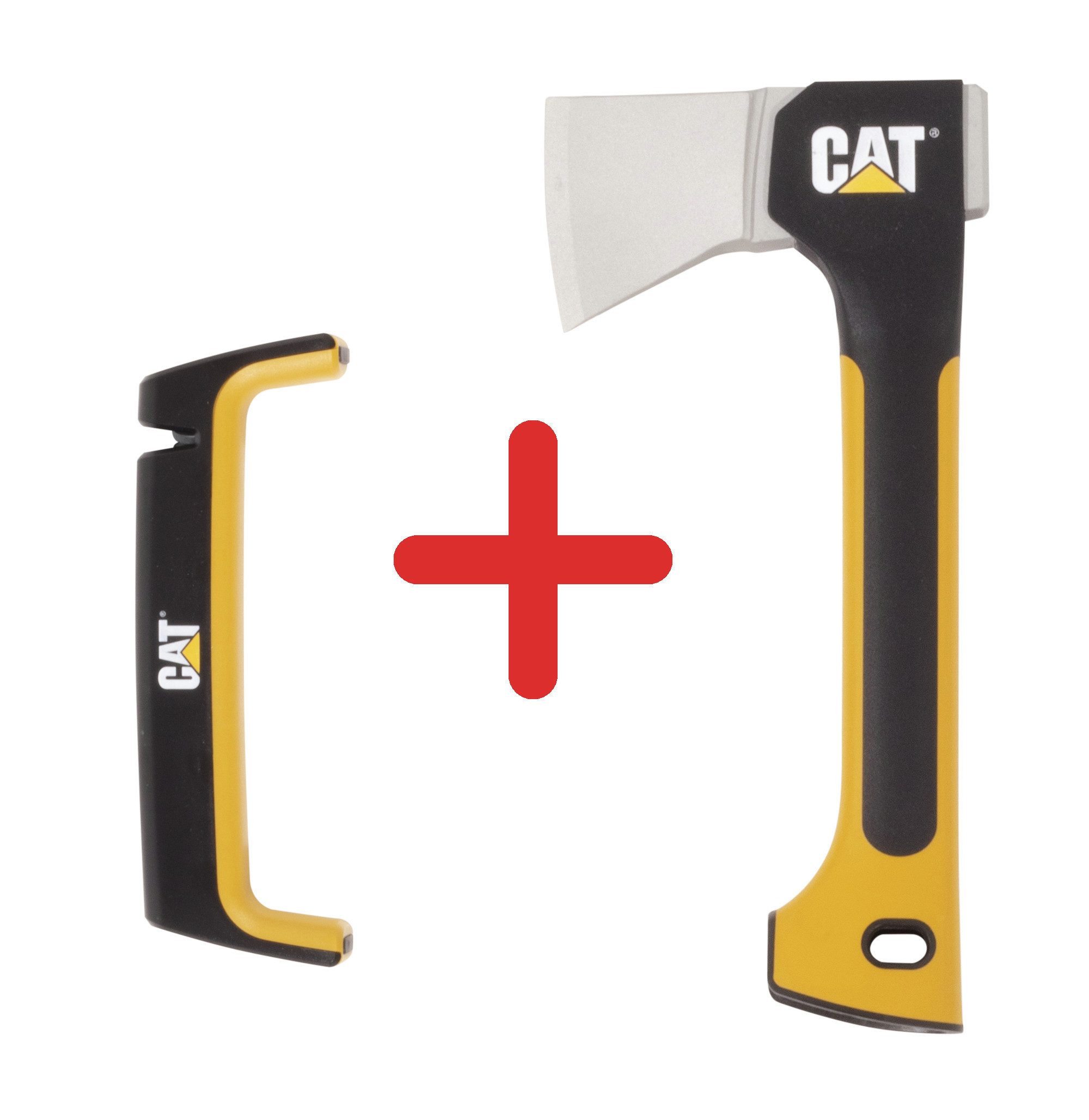 CAT CATERPILLA Axt CAT Set Axt U600 Ergo inkl. Axt-Klingen-Schärfer, J-Serie, 600 g, 26 cm Länge, (Set, 1-St., Set), Erfüllt die Anforderungen von Bau- und Forstarbeitern weltweit
