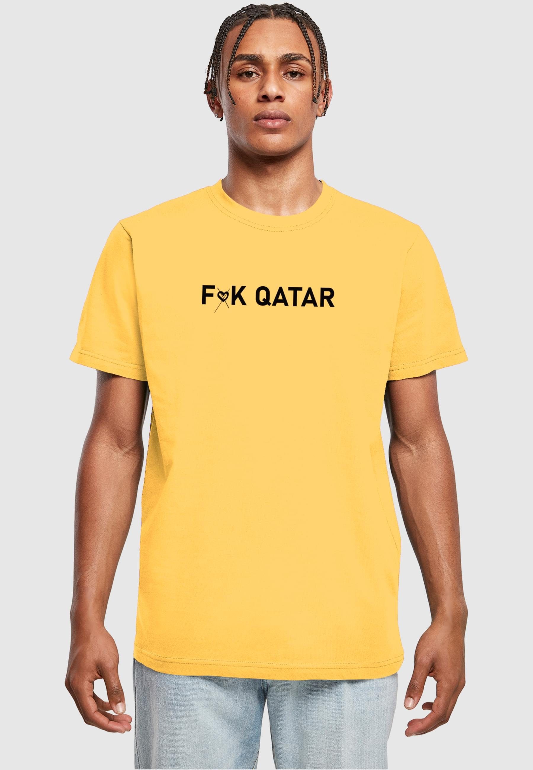 K taxiyellow T-Shirt Round (1-tlg) Merchcode Qatar F heart) T-Shirt Herren Neck (no