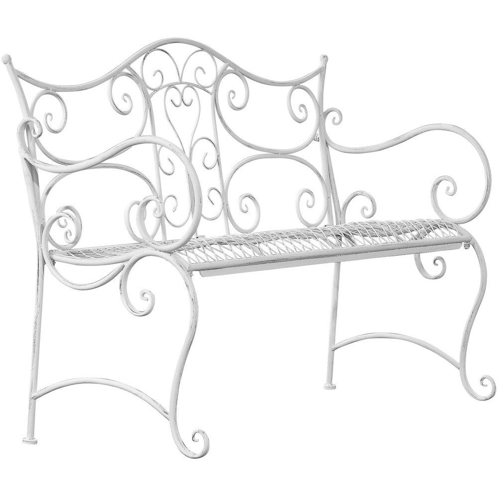 CLP Gartenbank Sitzbank Parkbank Balkonbank (Spar-Set, 1-St., 113x47x89 cm dekorativ), verschnörkeltes Eisendesign, bis 200 kg belastbar