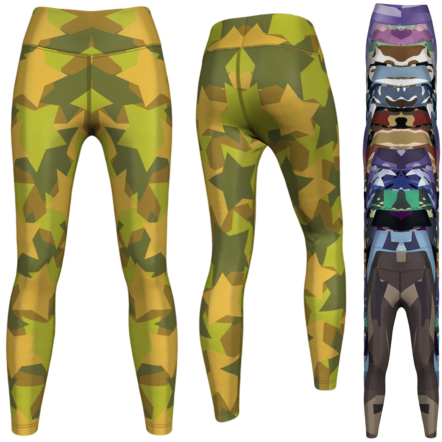 German Wear Leggings GYM-8038 Camo Leggings dehnbar für Sport Yoga Gymnastik Training Tanz freizeit