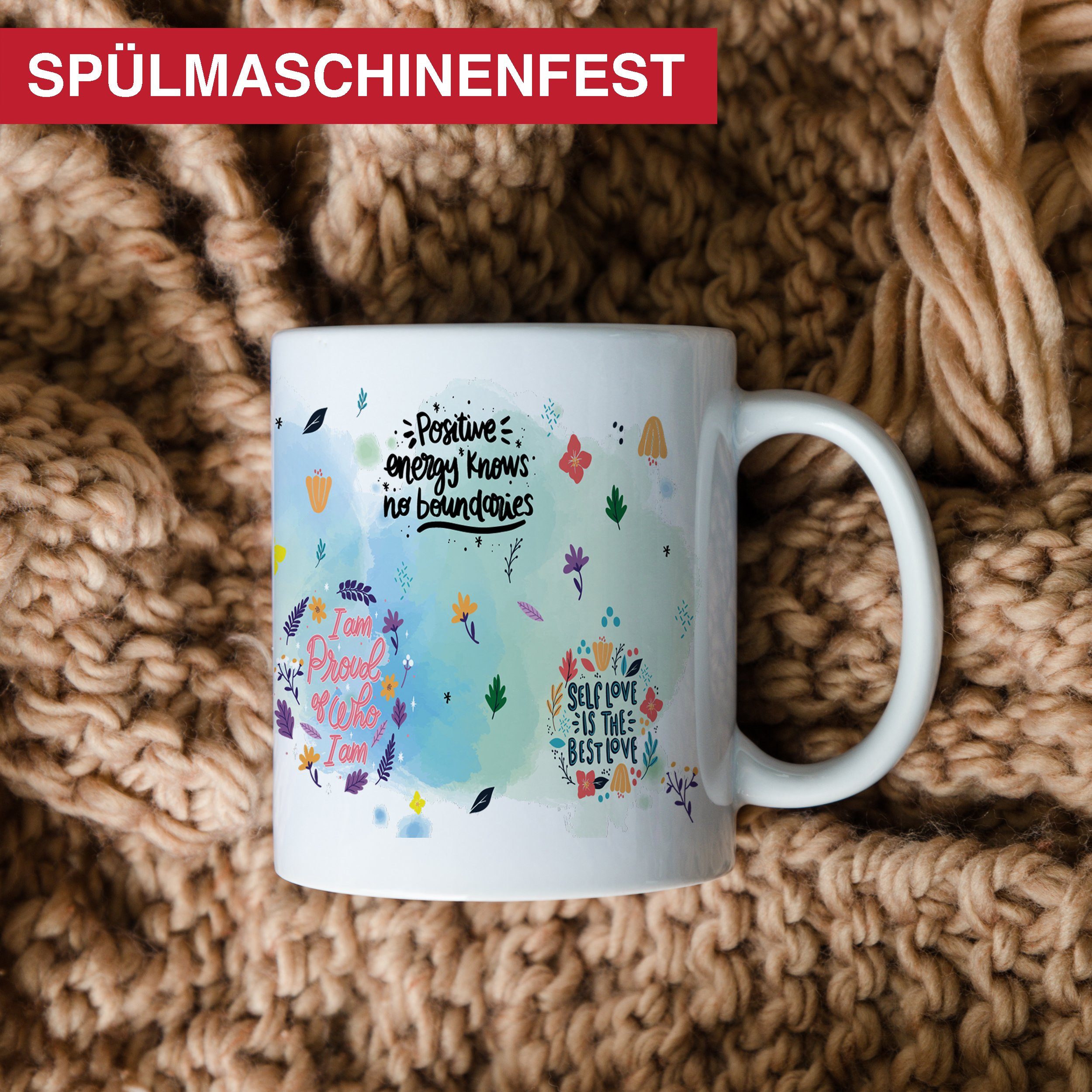 Giftandprint Tasse mit Spruch Inspirierende inkl. Weiß Zitate ml, Geschenkbox und 325 Kaffeetasse, Zitate Mikrowellengeeignet, positive Geschenk, Spülmaschinen