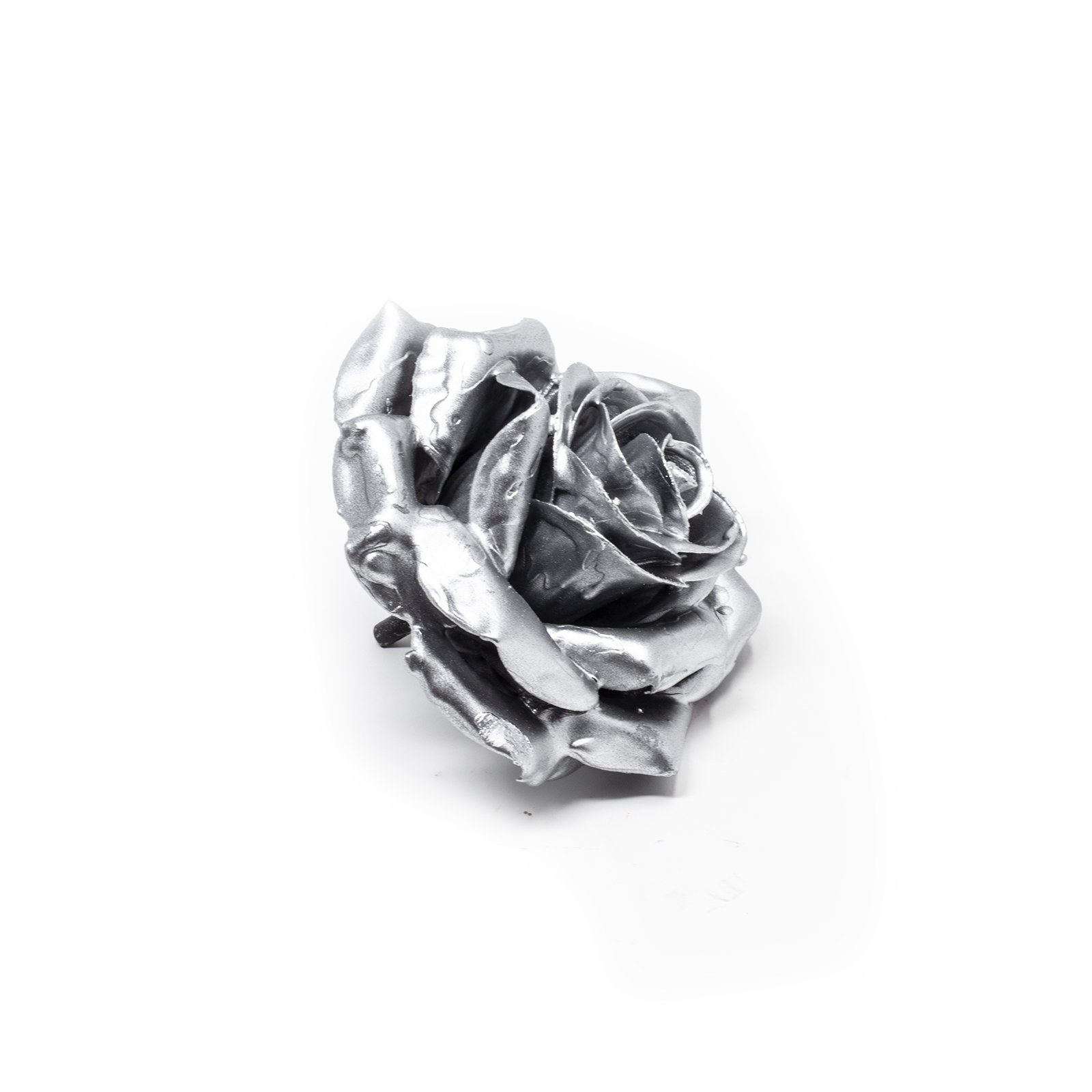 Trockenblume 12er Set Wachsrose - Silver, Primera, Höhe 25 cm