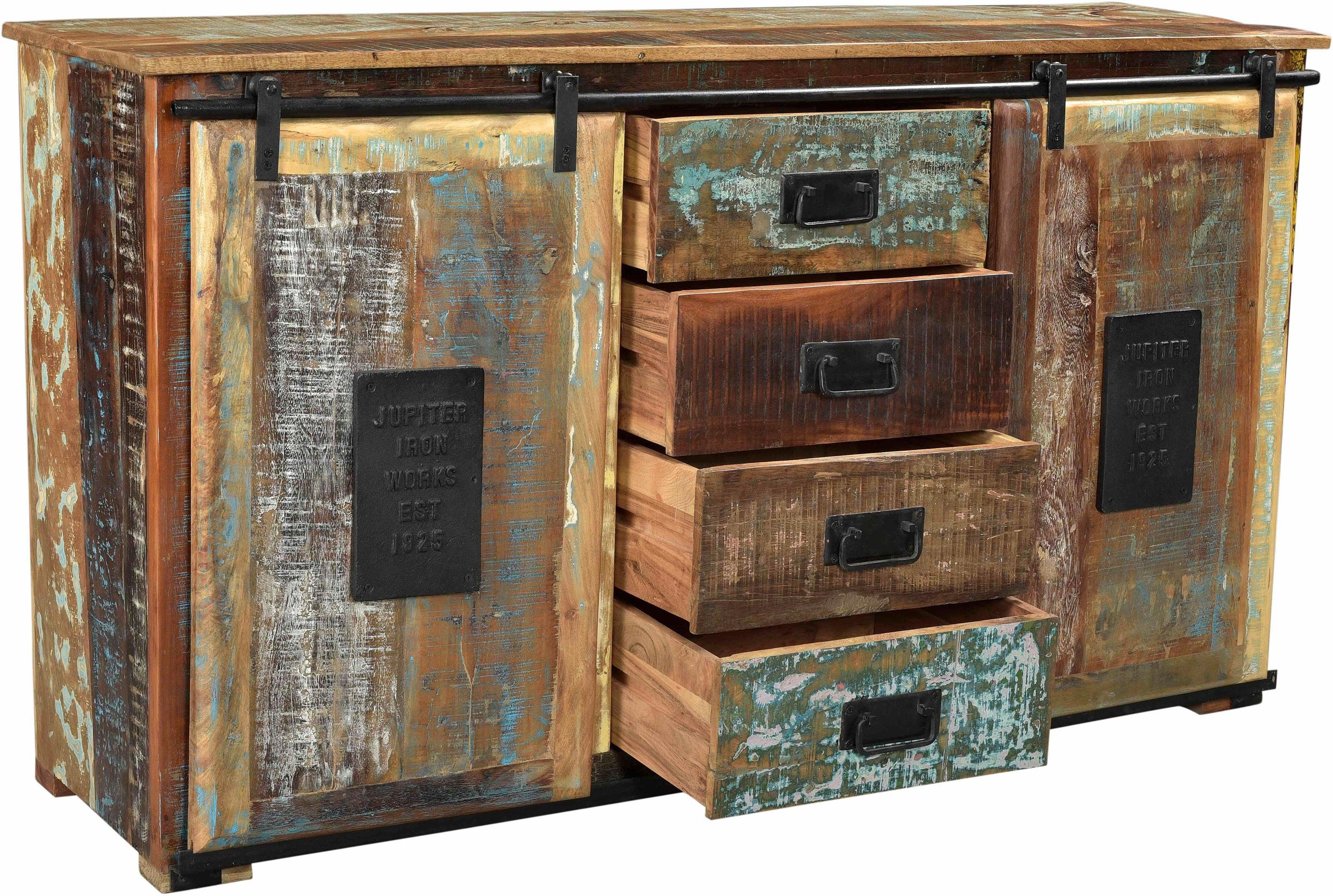 SIT Sideboard Jupiter, aus recyceltem Altholz, Shabby Chic, Vintage