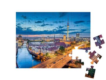 puzzleYOU Puzzle Berliner Skyline am Abend, Deutschland, 48 Puzzleteile, puzzleYOU-Kollektionen Berlin, Deutsche Städte