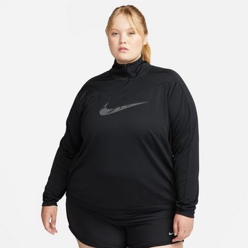 Nike Laufshirt DRI-FIT SWOOSH WOMEN'S 1/-ZIP RUNNING TOP (PLUS SIZE)