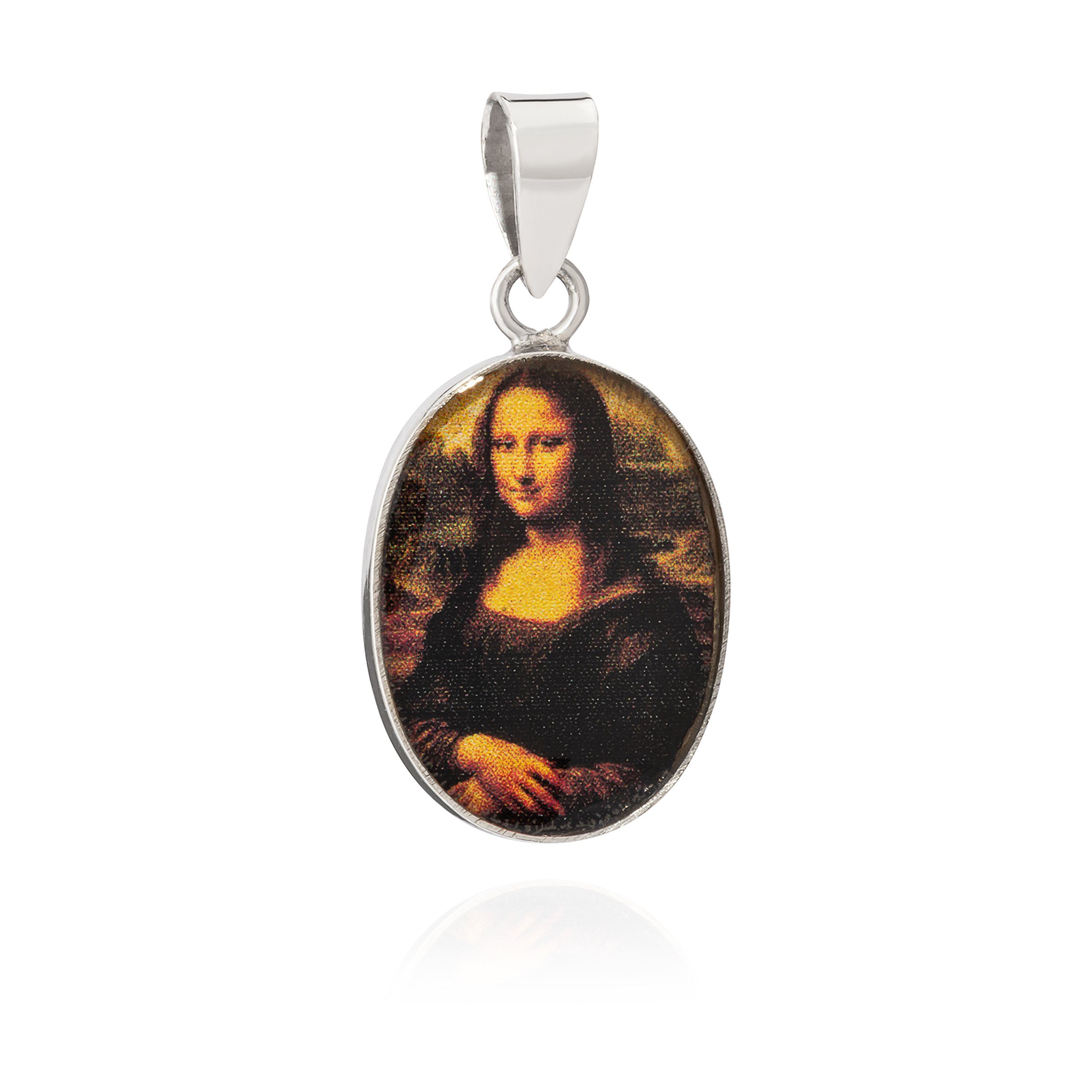 NKlaus Kettenanhänger Kettenanhänger Mona Lisa 925 Silber 21x14mm Silber, 925 Silber rhodiniert