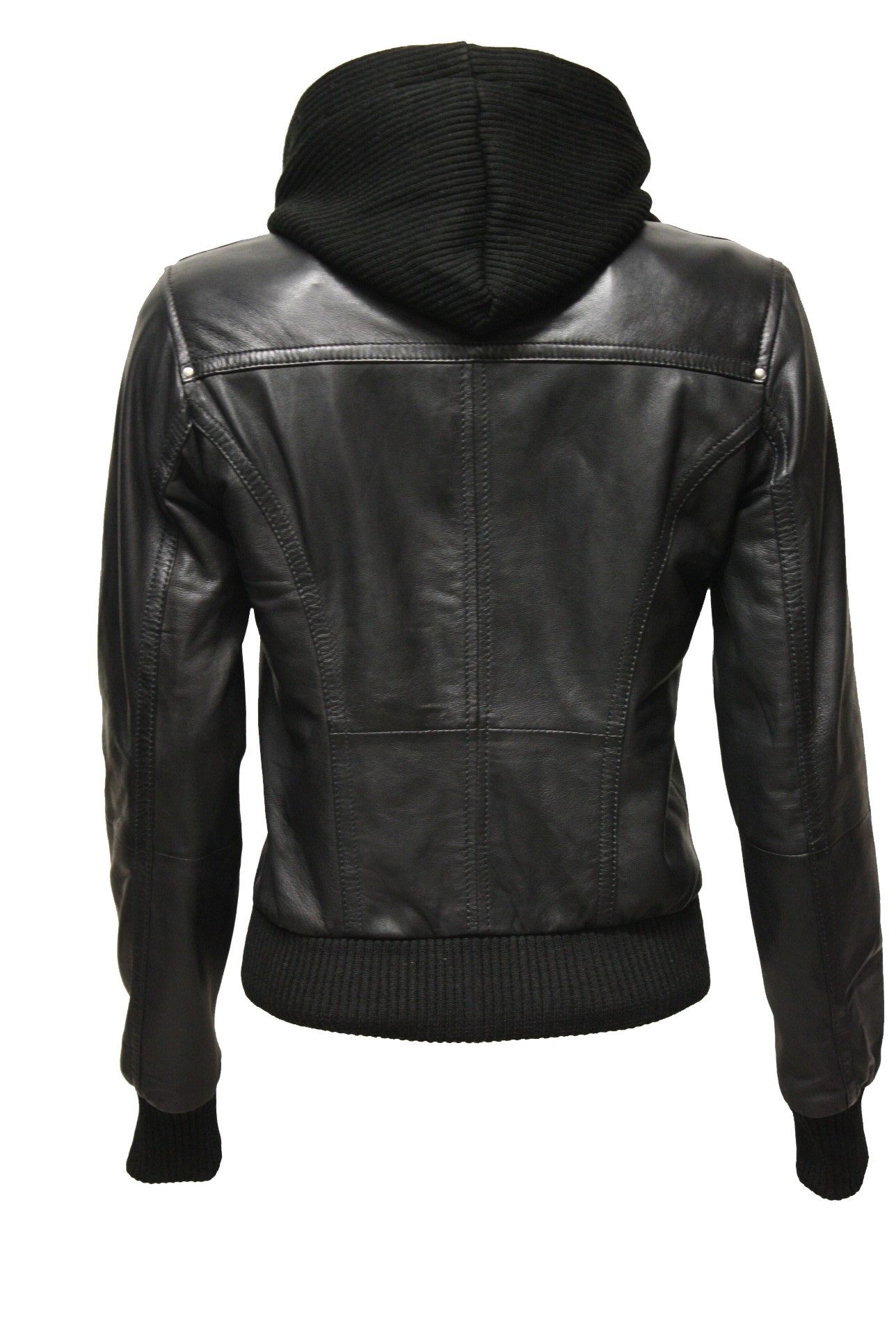 Zimmert Leather Lederjacke Fibi Blouson, Kapuze, Burgund, Rot, Schwarz, Übergangsjacke