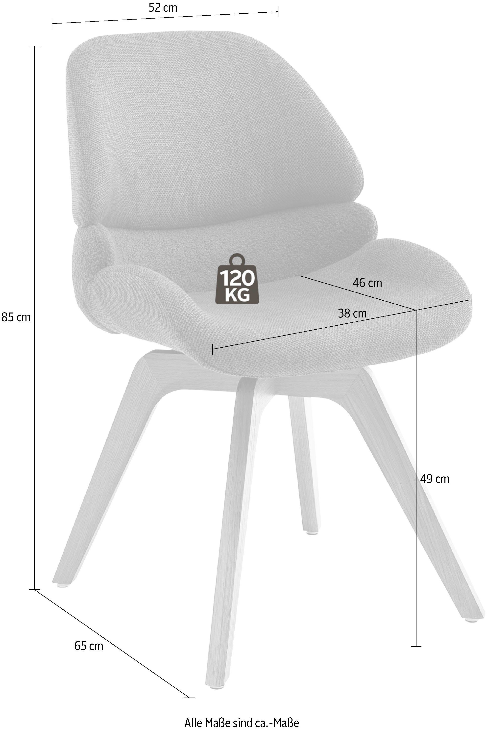 Cappuccino | mit 180° kg mit 2 (Set, furniture Nivellierung, MCA Henderson Esszimmerstuhl Feinflor Cappuccino 120 St), Absetzung, drehbar bis