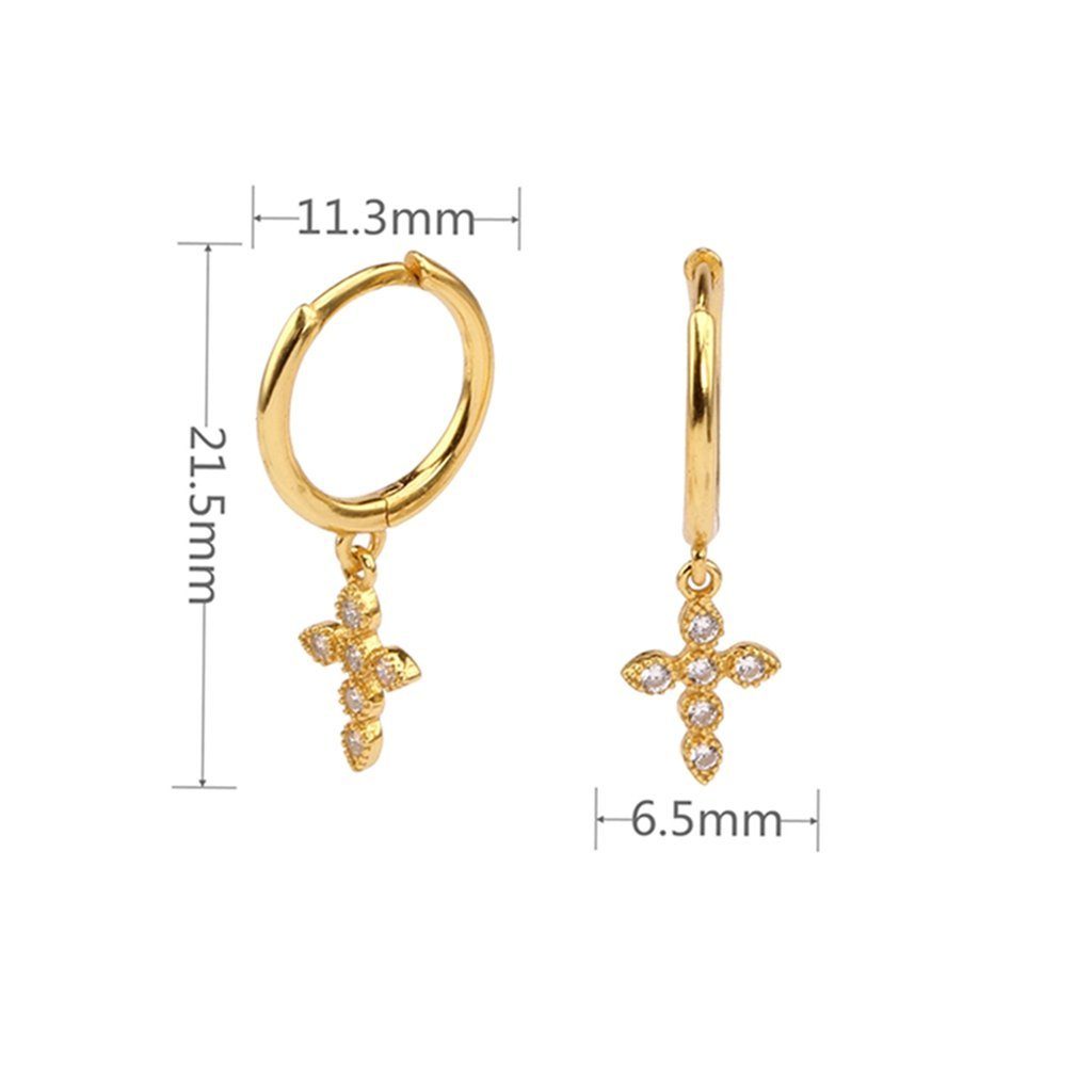Ohrhänger aus WaKuKa für 14K Damen S925-Sterlingsilber vergoldete Paar Hug-Creolen