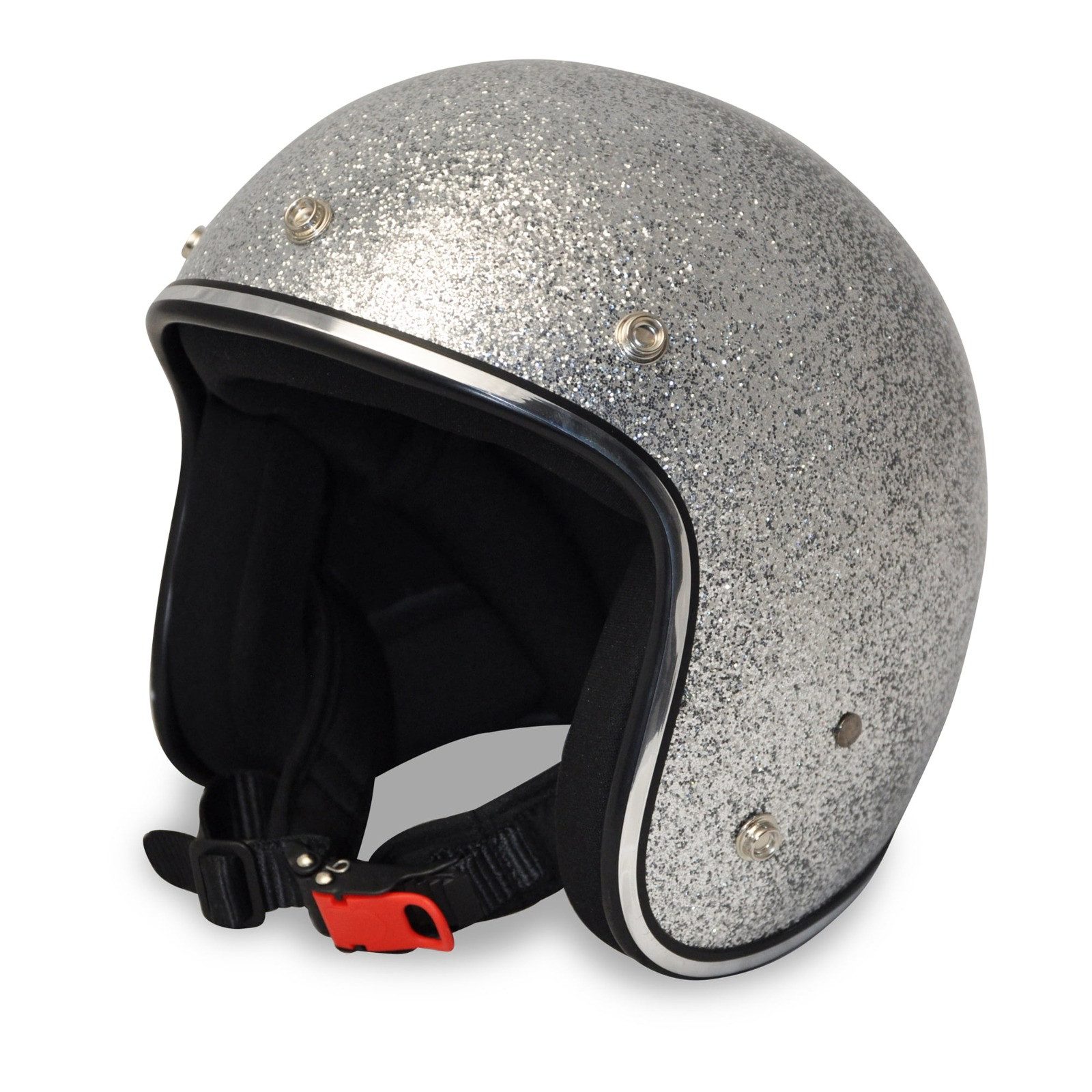 Motorradhelm ATELIER — Flake Silver, Jethelm Fiberglas • Metal-Flake Silber