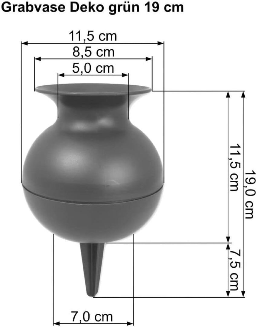 WIBO Kunststofftechnik GmbH Bodenvase Grabvase rund mit Stecker Grabschmuck günstig online kaufen