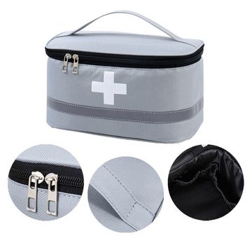 Juoungle Erste-Hilfe-Koffer Medikamententasche Notfalltasche Leer Erste Hilfe Tasche, Grau, (Set, 1 St), Erste Hilfe