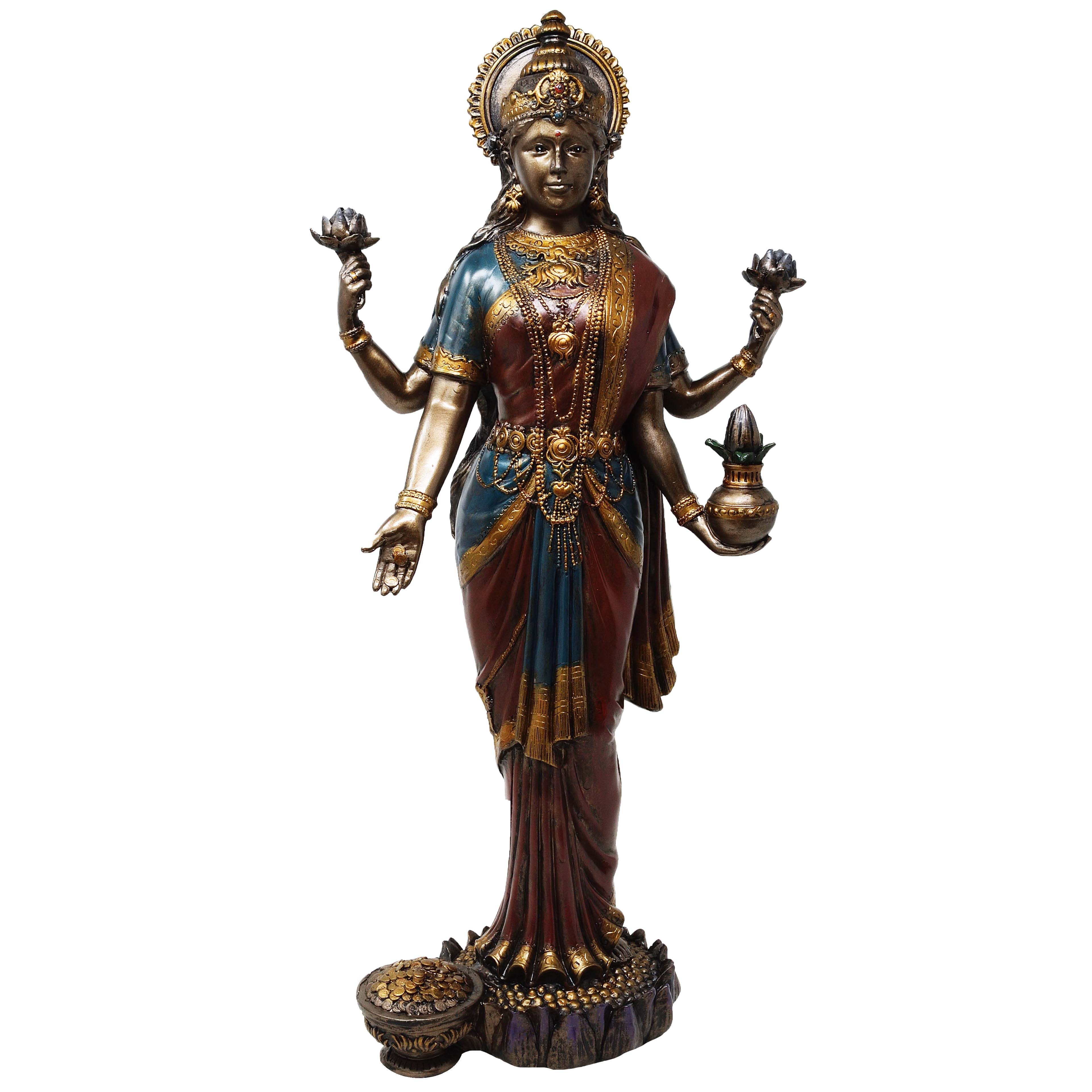 MystiCalls Dekofigur Große Buddha Lakshmi bronzefarben günstig online kaufen