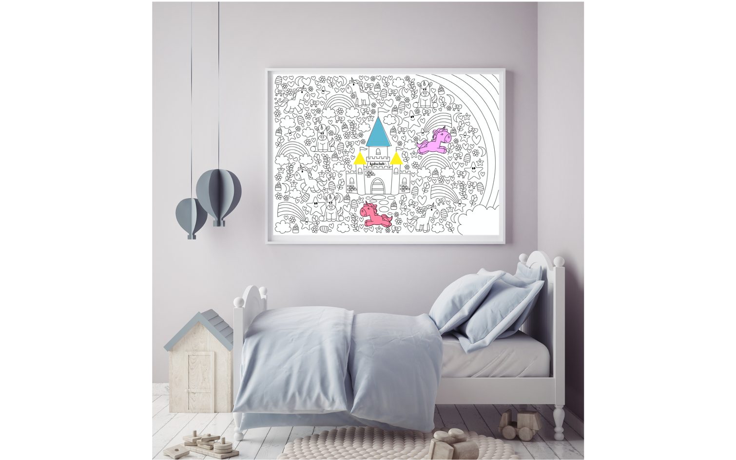Kidsclub & Co. Malvorlage,  Ausmalposter "Einhorn" - Malen & Kreativität für Kinder