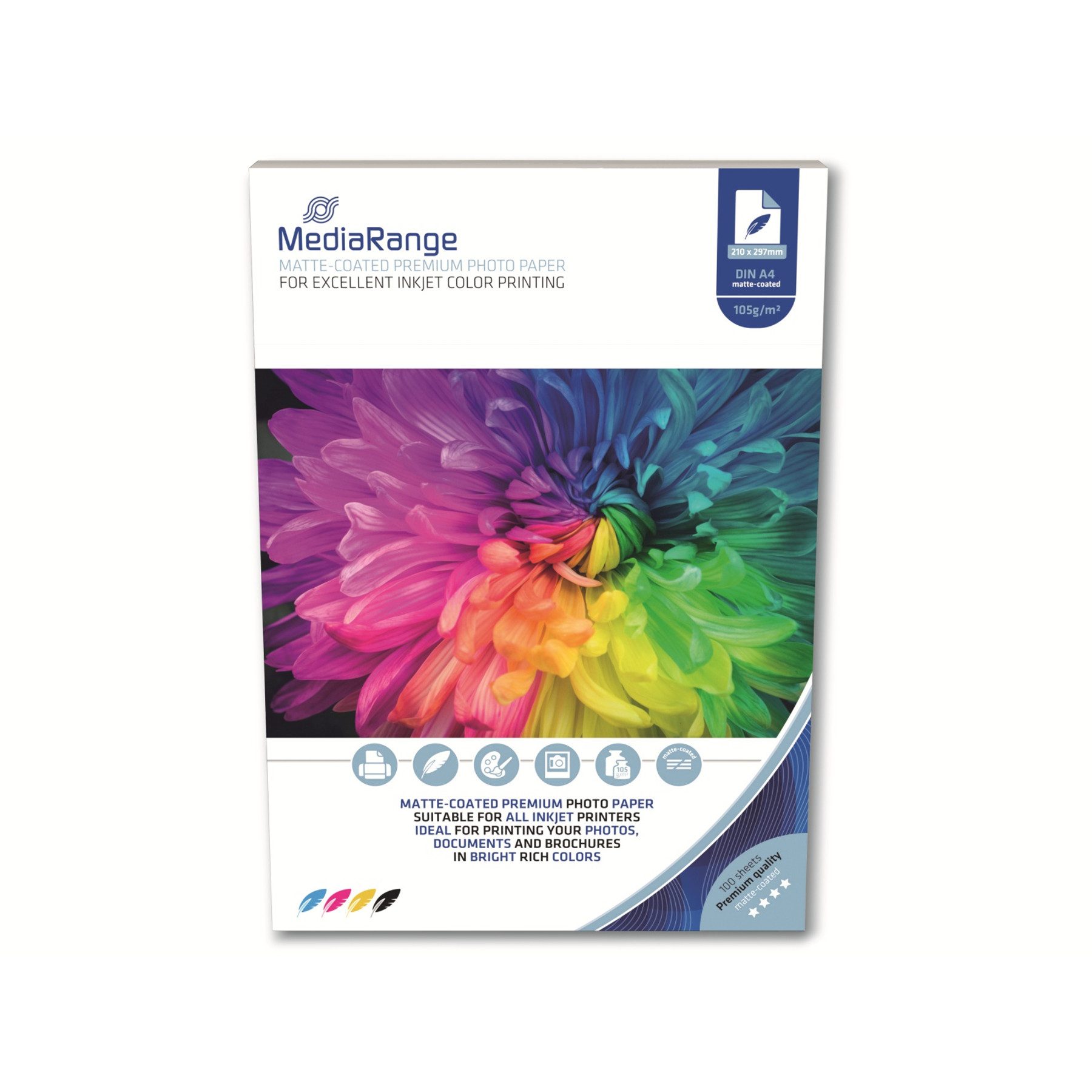 Mediarange Fotopapier MEDIARANGE Fotopapier, DIN A4, 105 g/m², matt, 100 Blatt