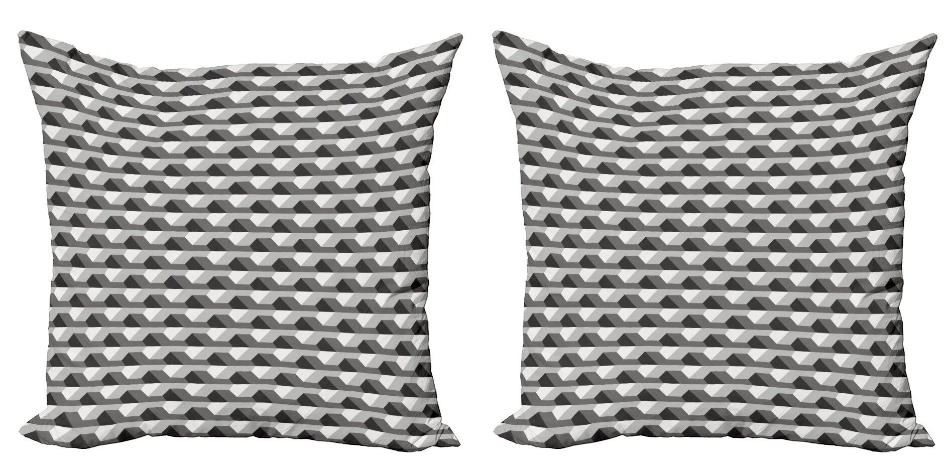 Kissenbezüge Modern Accent Doppelseitiger Digitaldruck, Abakuhaus (2 Stück), Geometrisch Minimalist Link-Form
