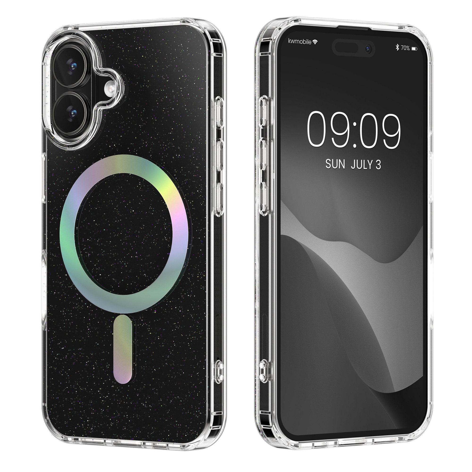 kwmobile Smartphone-Hülle Hülle für Apple iPhone 16 Handyhülle Kameraschutz, Hard Case mit TPU Bumber - Schutzhülle kompatibel mit MagSafe