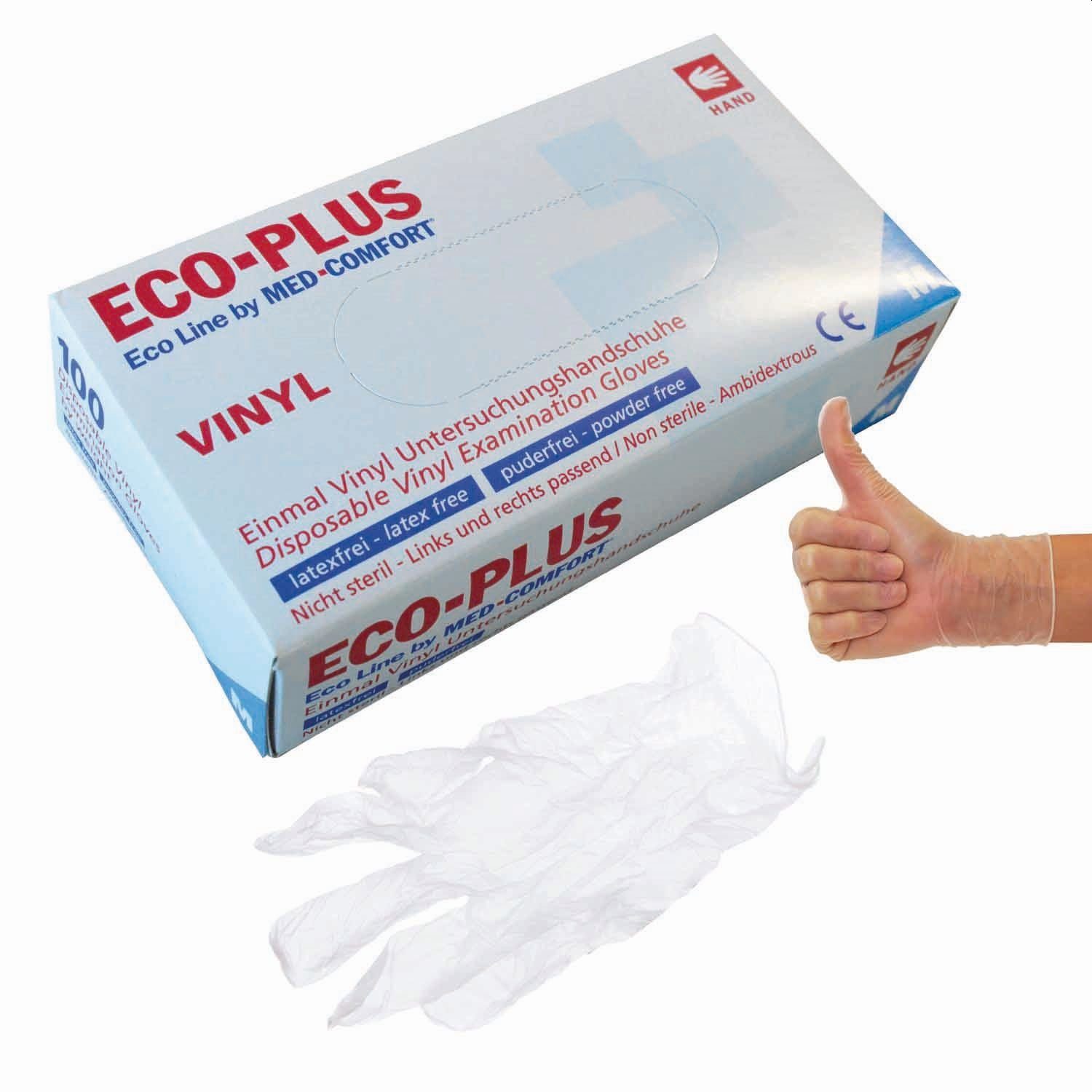 ECO-PLUS Arbeitshandschuhe ECO-PLUS 5 24 63 02 Einmalhandschuhe Größe M 100 Stück Vinyl weiß