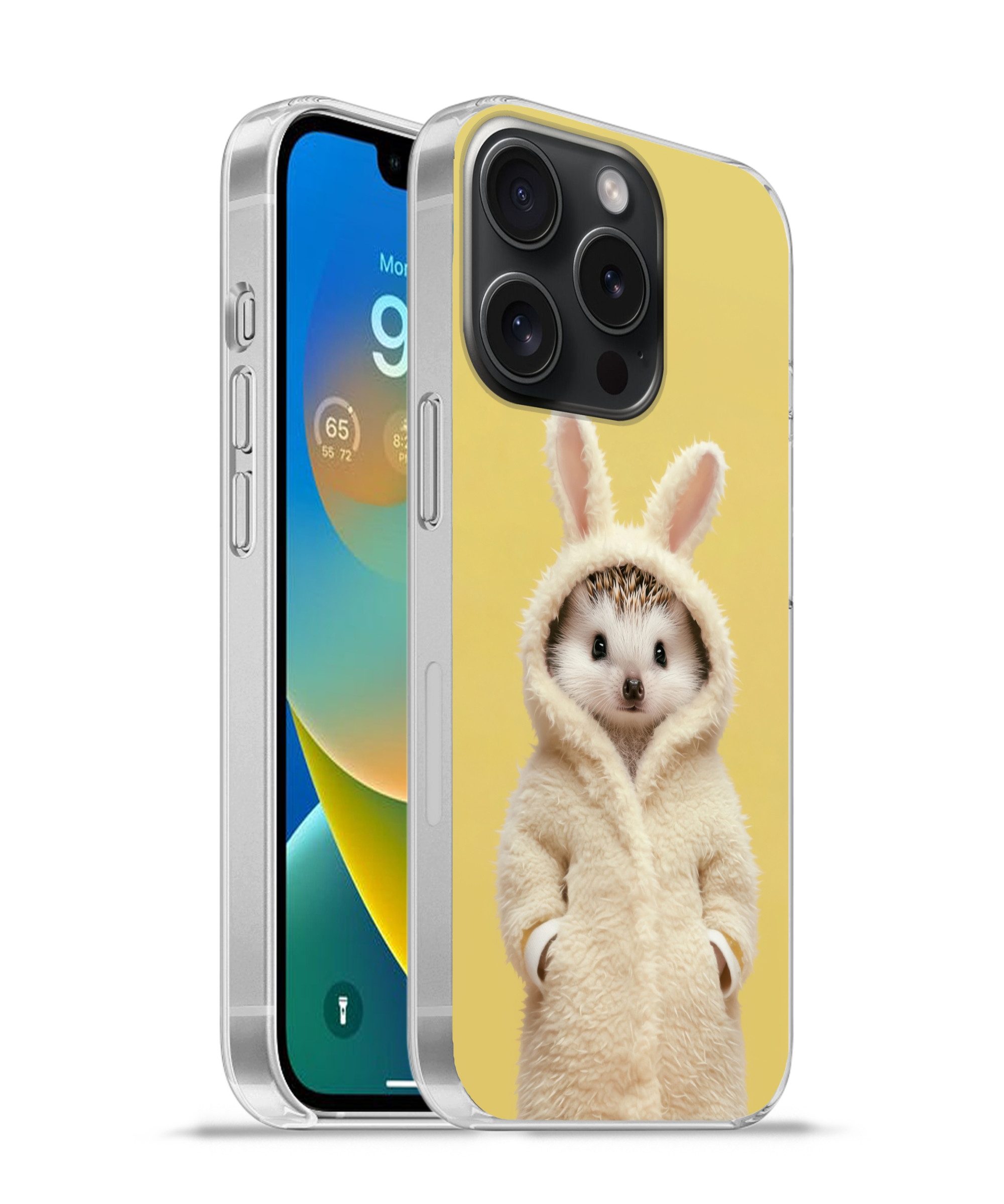 MuchoWow Handyhülle für Apple iPhone 15 Pro Igel - Osterhase - Kostüm, Smartphone-Bumper, Print, Handy Schutzhülle Dünn