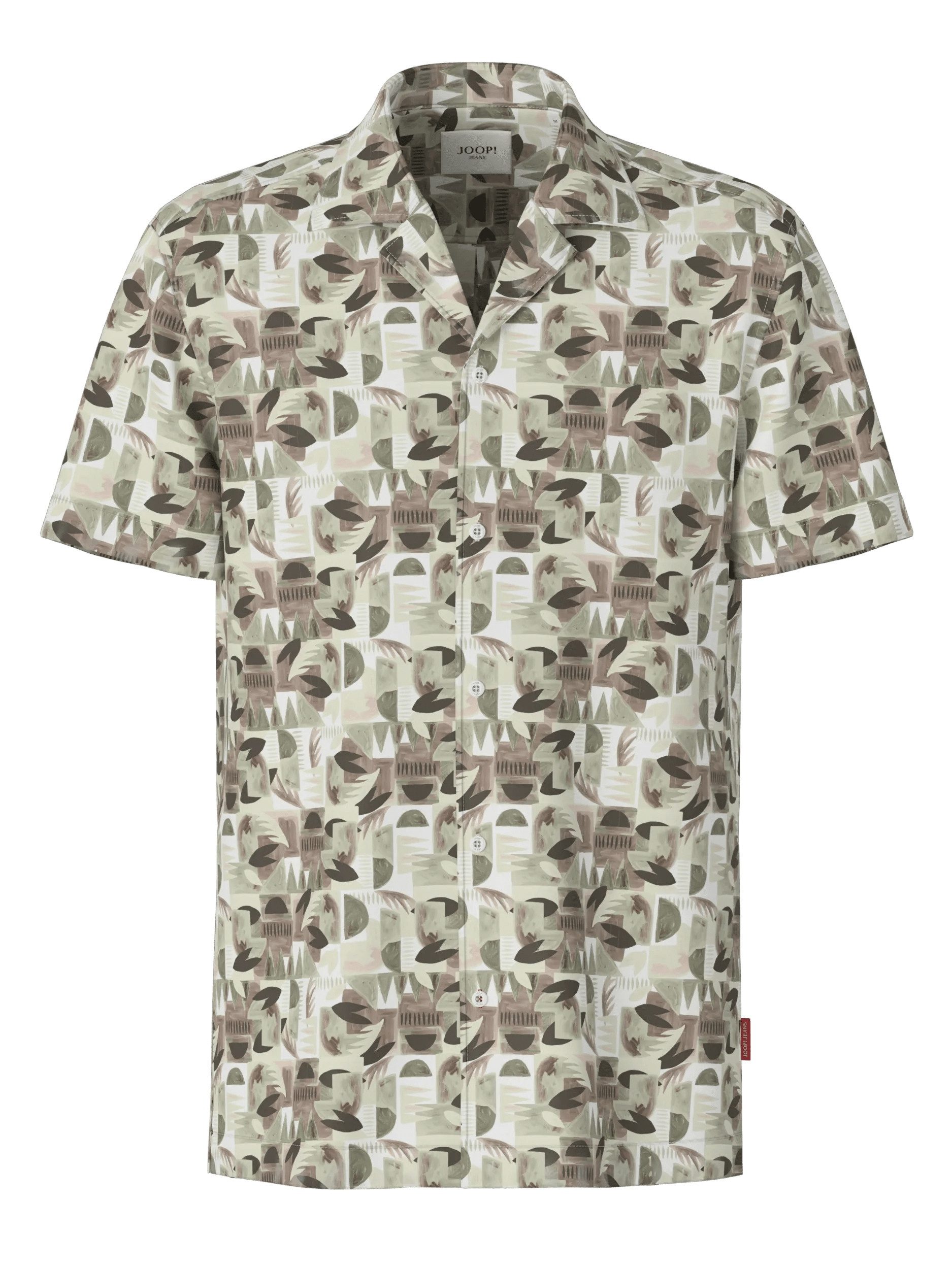Joop Jeans Kurzarmhemd Hanes mit Allover-Print, Reverskragen